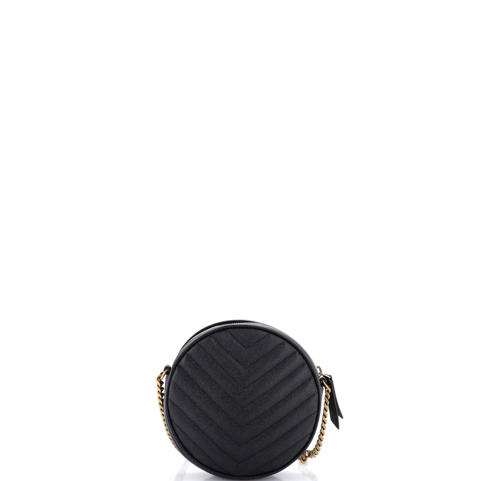 Saint Laurent Paris Saint Laurent Vinyle Round Camera Bag Matelasse Chevron Leat Size ONE SIZE - 2 Thumbnail