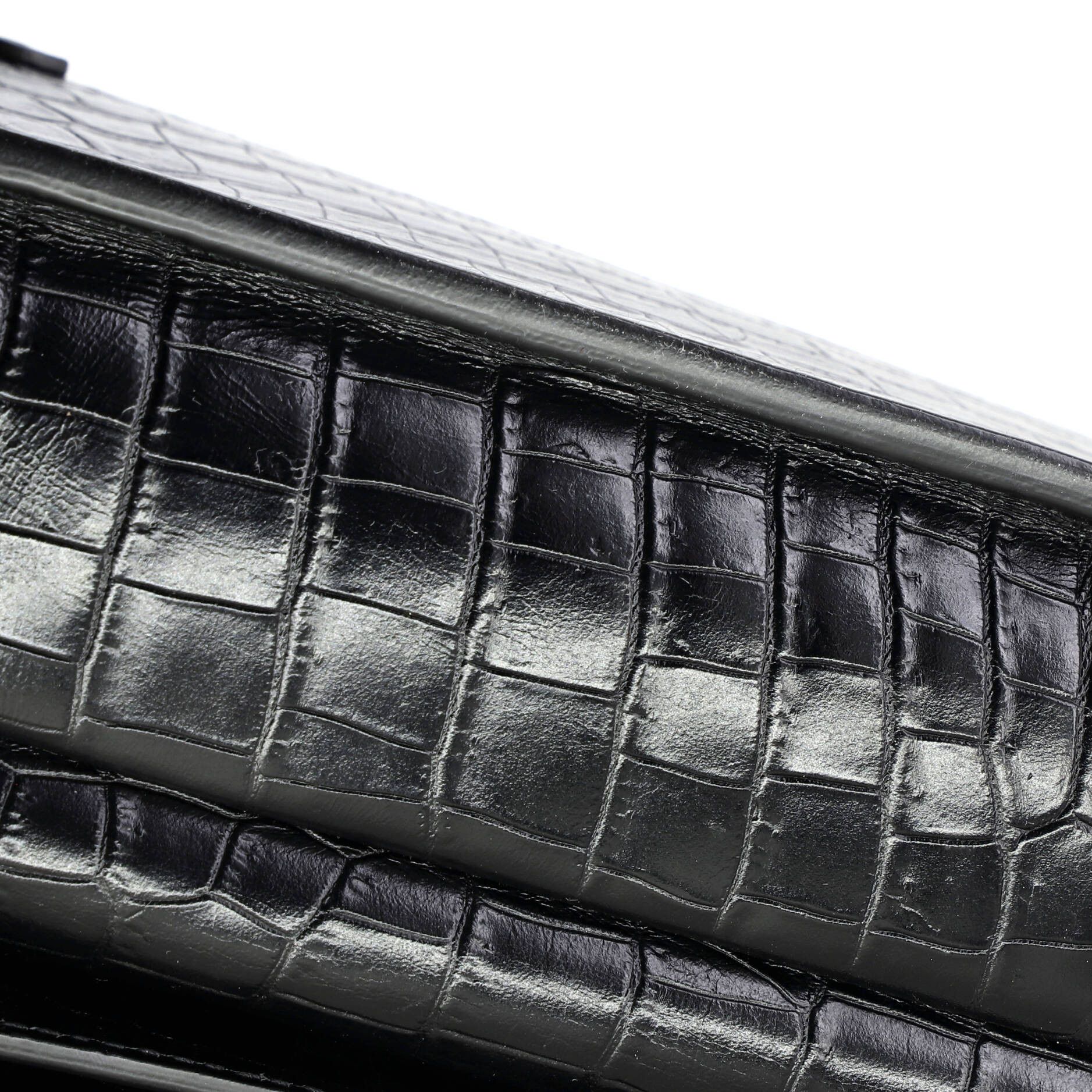 Saint Laurent Paris Saint Laurent Charlotte Flap Bag Crocodile Embossed Leather Size ONE SIZE - 5 Thumbnail