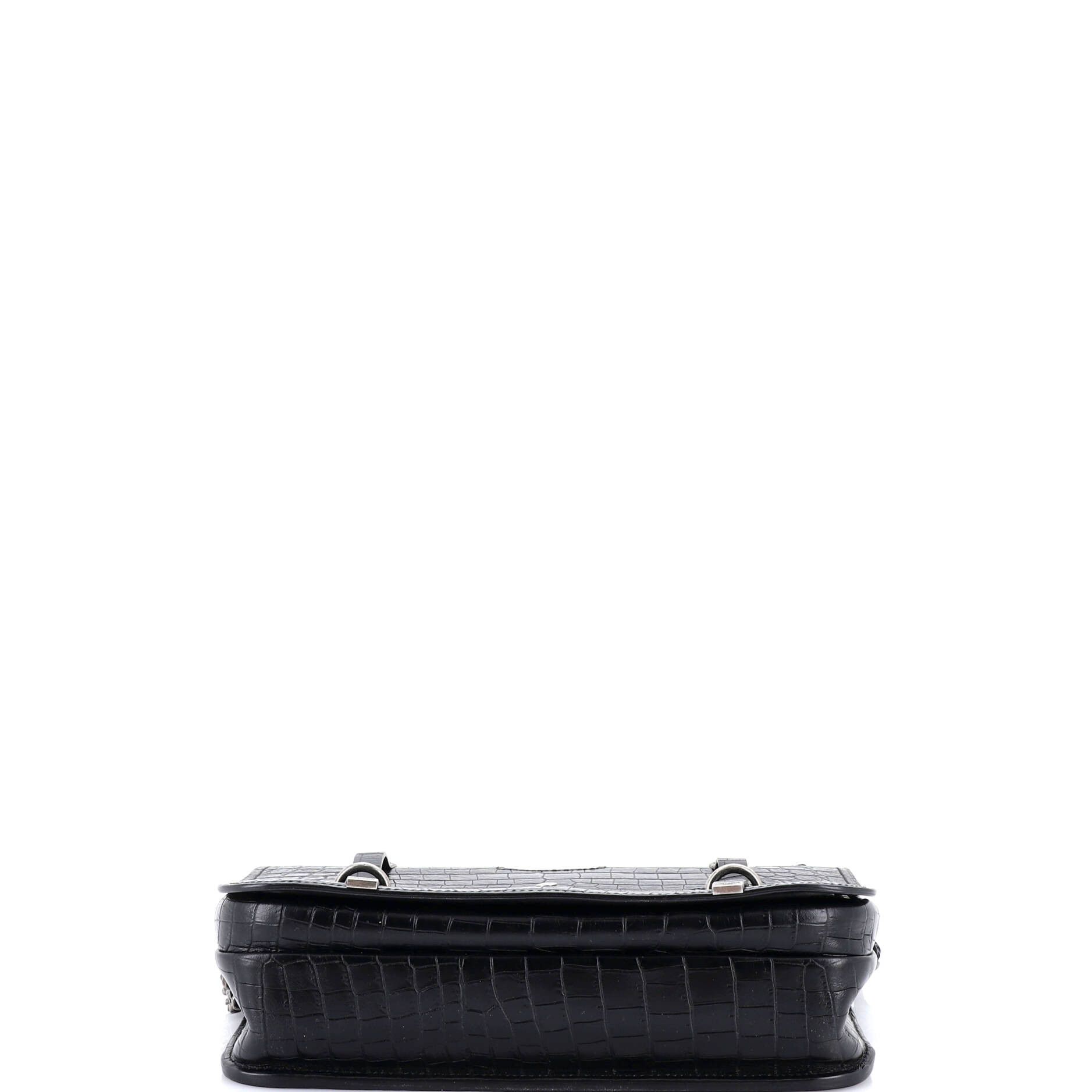 Saint Laurent Paris Saint Laurent Charlotte Flap Bag Crocodile Embossed Leather Size ONE SIZE - 3 Thumbnail