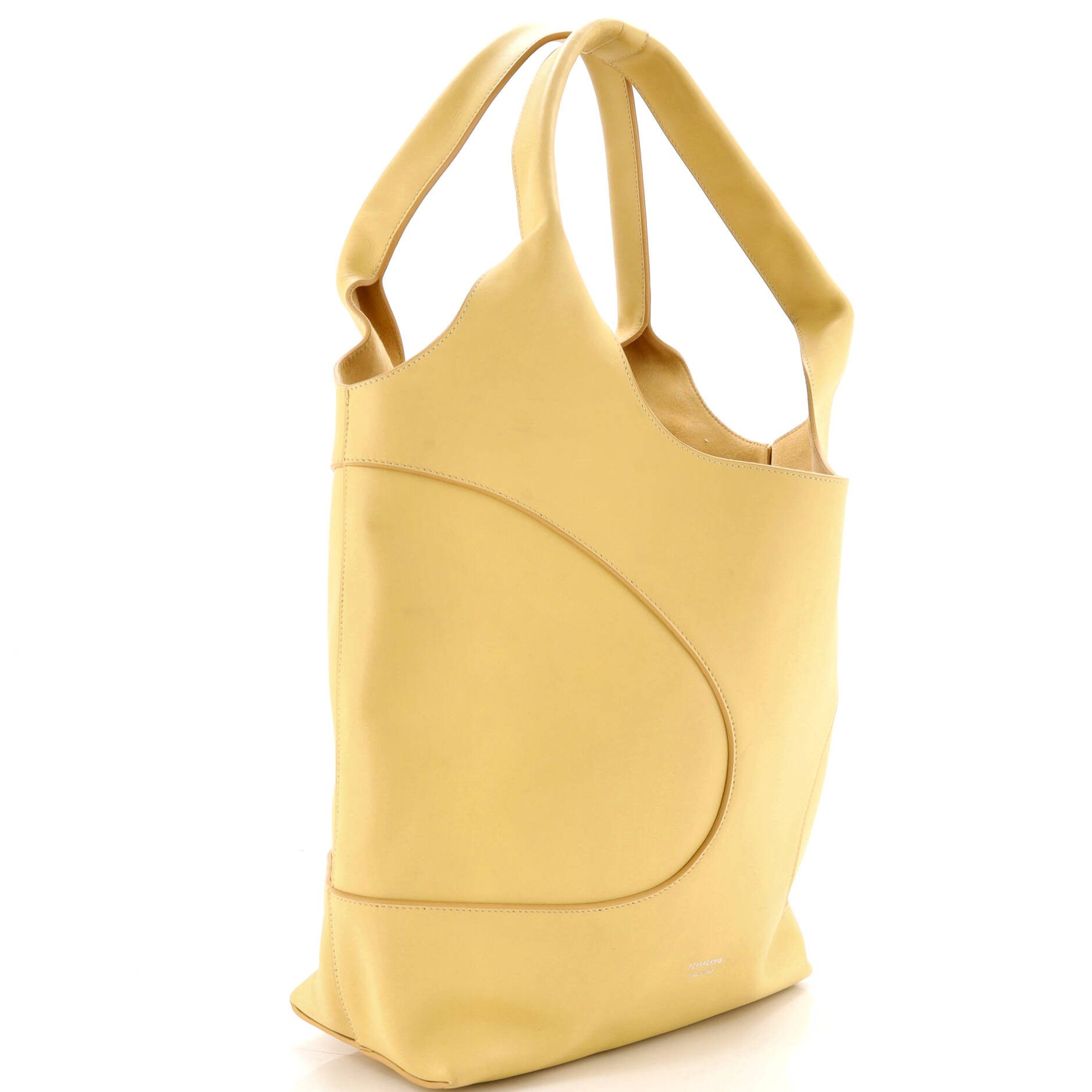 Salvatore Ferragamo Debossed Cut-Out Hobo Bag Leather Size ONE SIZE - 2 Thumbnail