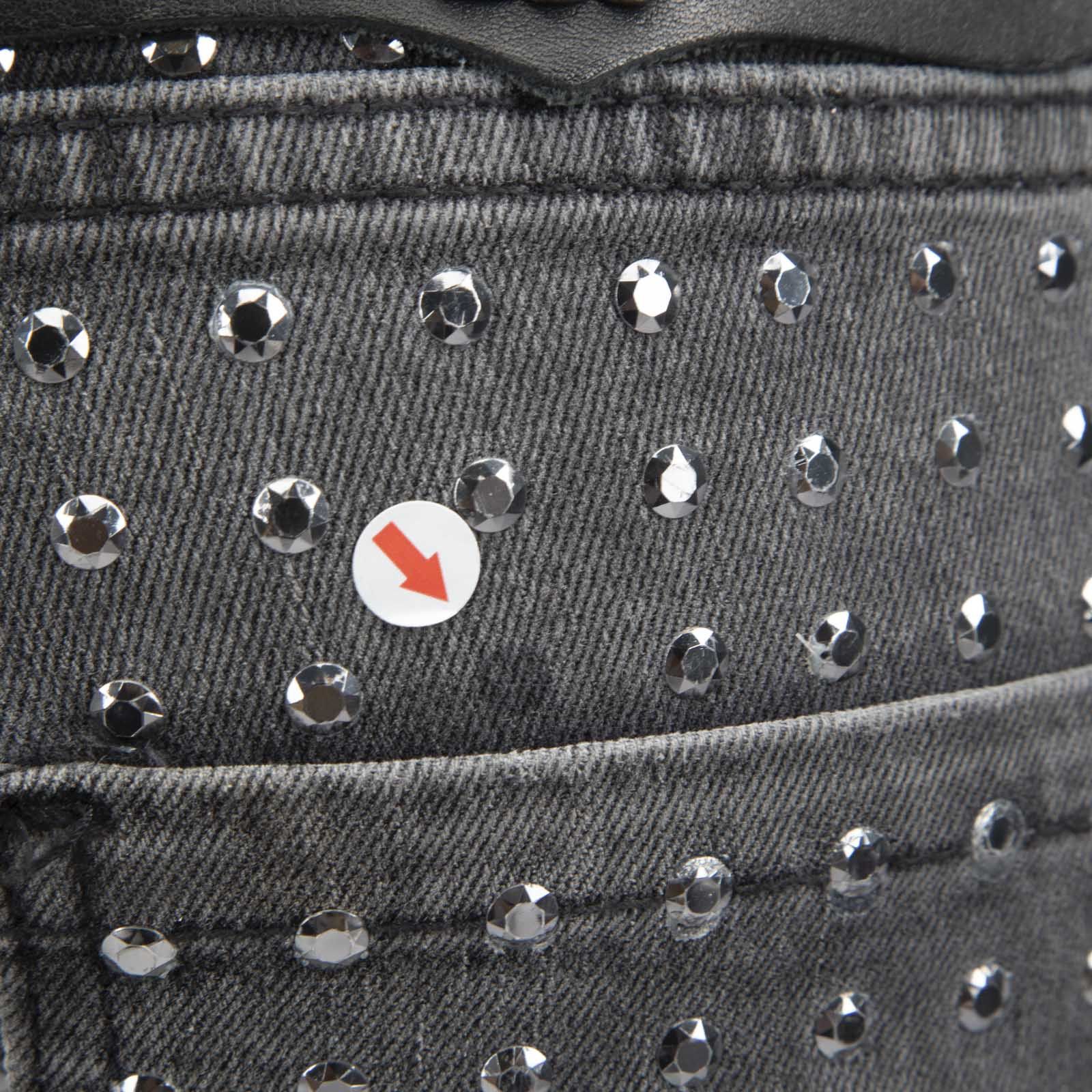Philipp Plein Grey Rhinestone & Skull Skinny Jeans Size 27" / US 4 / IT 40 - 5 Thumbnail
