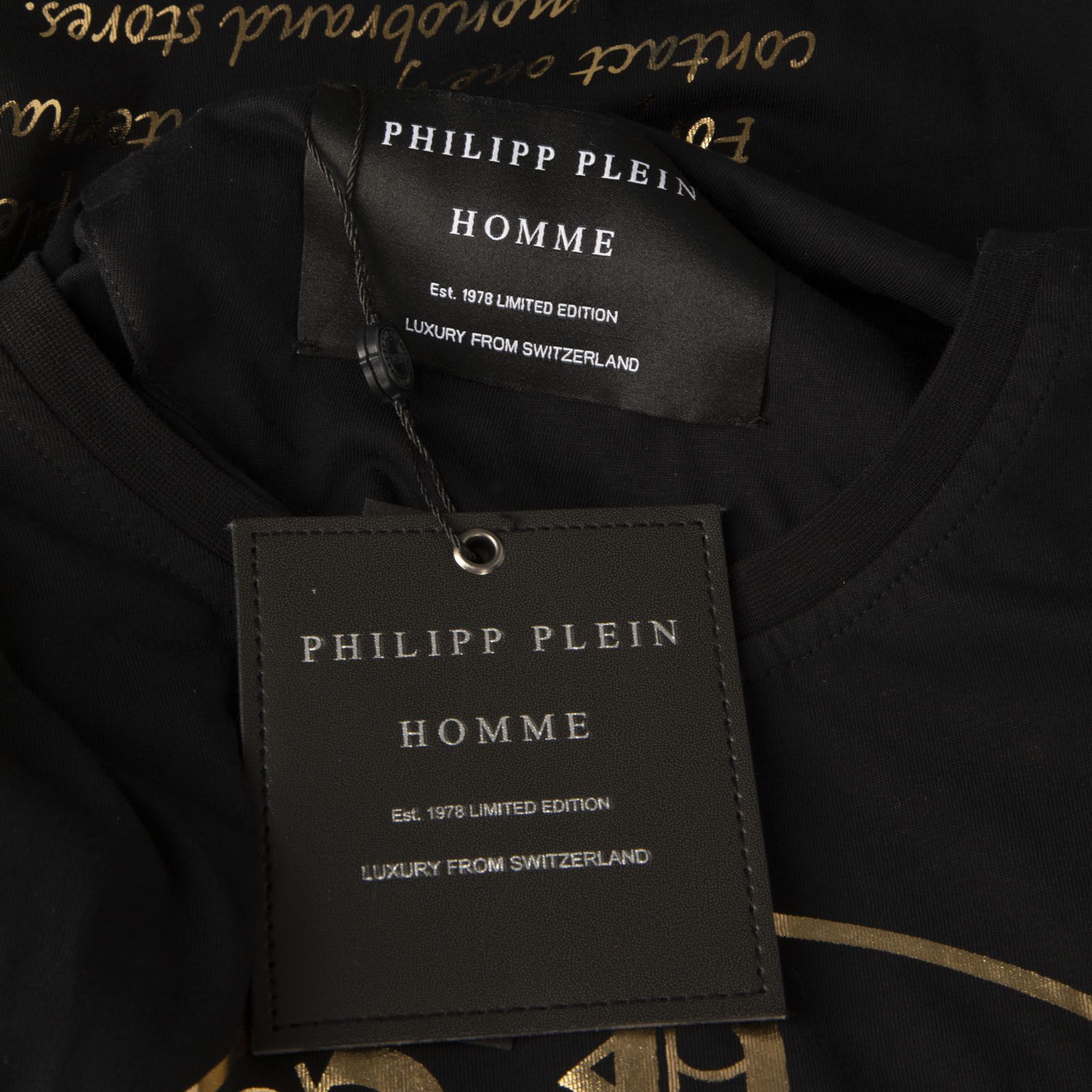 Philipp Plein Black & Gold Skull Print T-Shirt Size M / US 6-8 / IT 42-44 - 4 Thumbnail