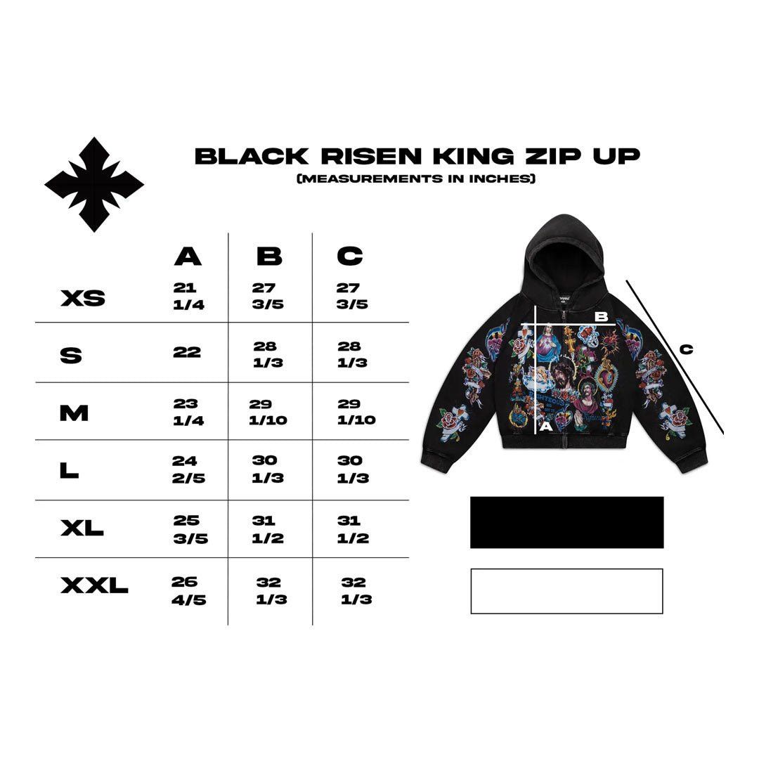 Other Righteous Risen King Cropped Zip Up Hoodie Black Size US XL / EU 56 / 4 - 4 Thumbnail