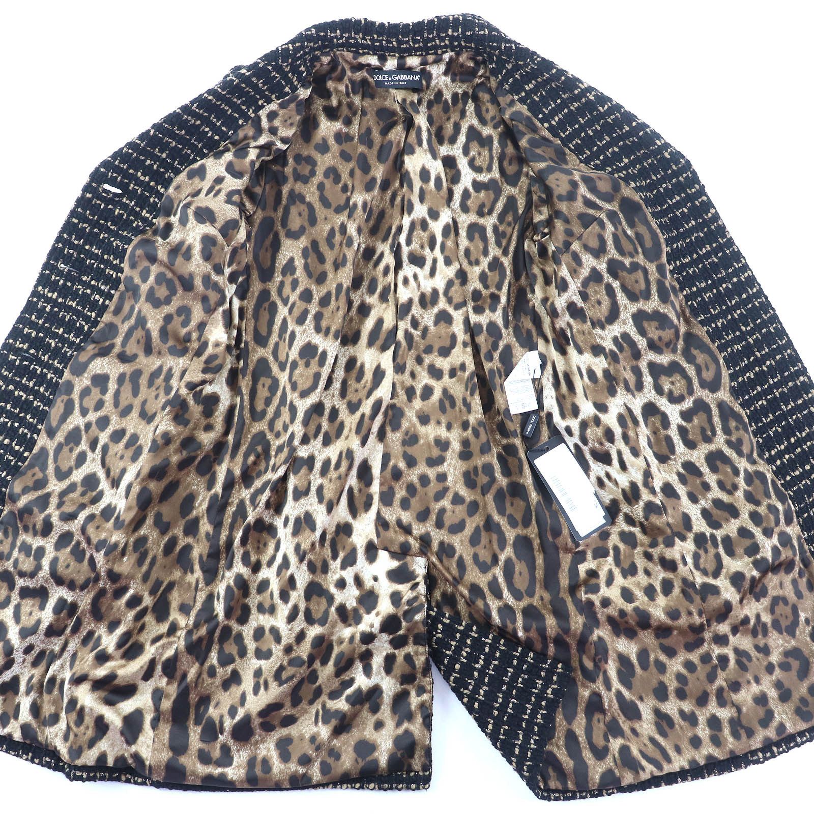 Dolce & Gabbana Dolce & Gabbana Dolce&Gabbana Leopard Pattern Tweed Coat Textile Outerwear F0P93T DUTY FREE for USA Size ONE SIZE - 5 Thumbnail