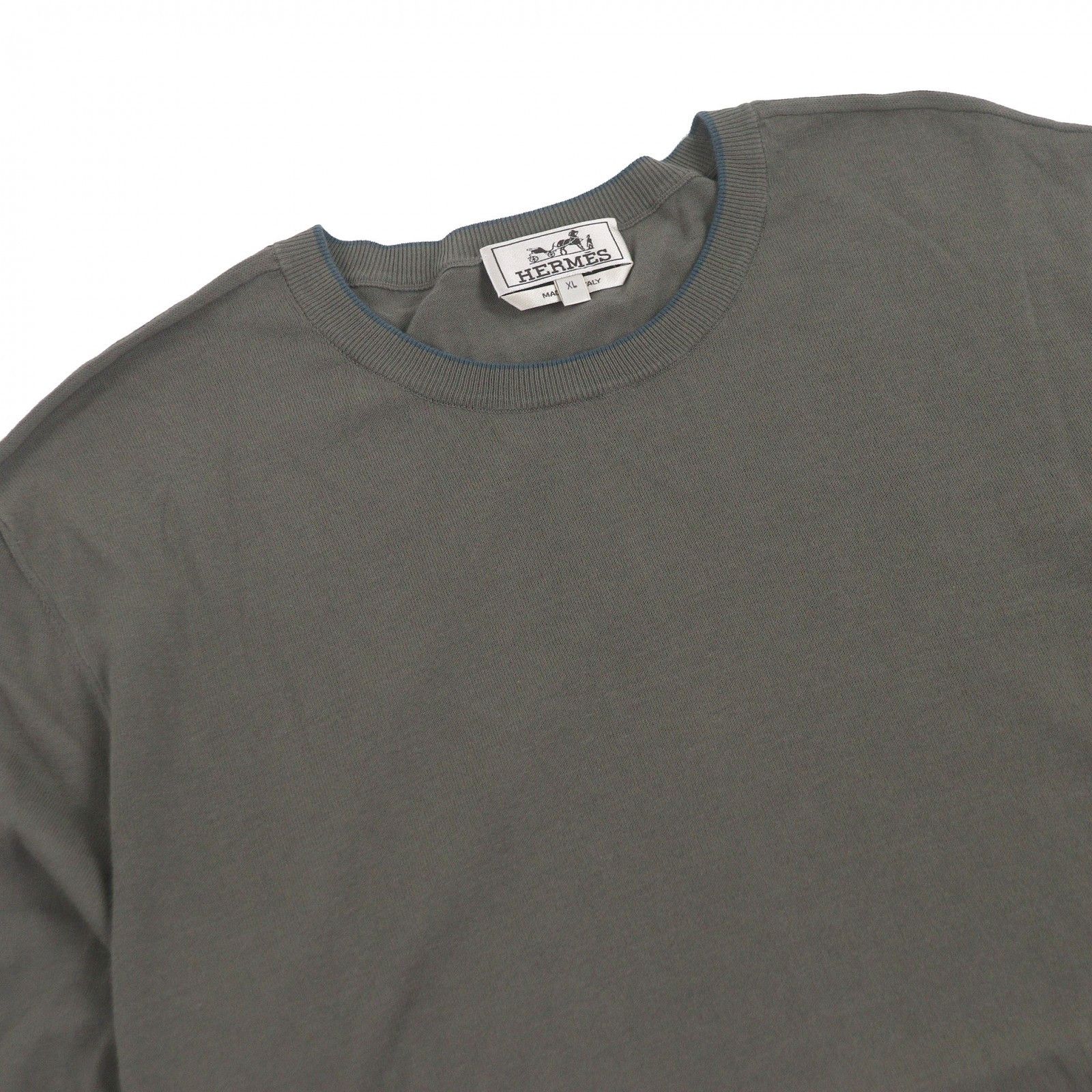 Hermes Hermes Hermès Short Sleeve Knit Docking Design Cotton T-shirt XL Textile Tops DUTY FREE for USA Size ONE SIZE - 2 Thumbnail