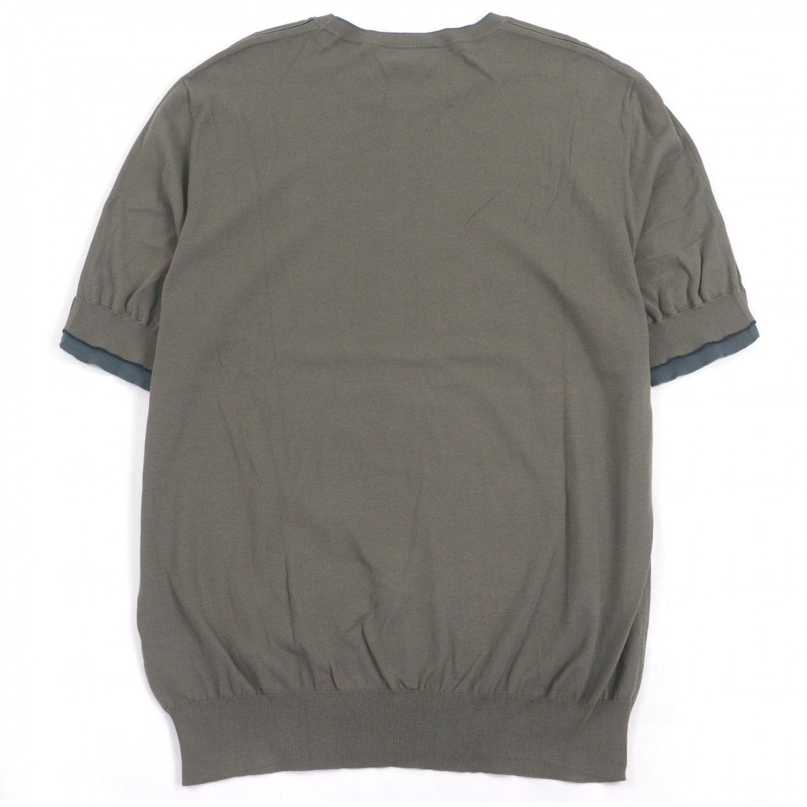Hermes Hermes Hermès Short Sleeve Knit Docking Design Cotton T-shirt XL Textile Tops DUTY FREE for USA Size ONE SIZE - 3 Thumbnail