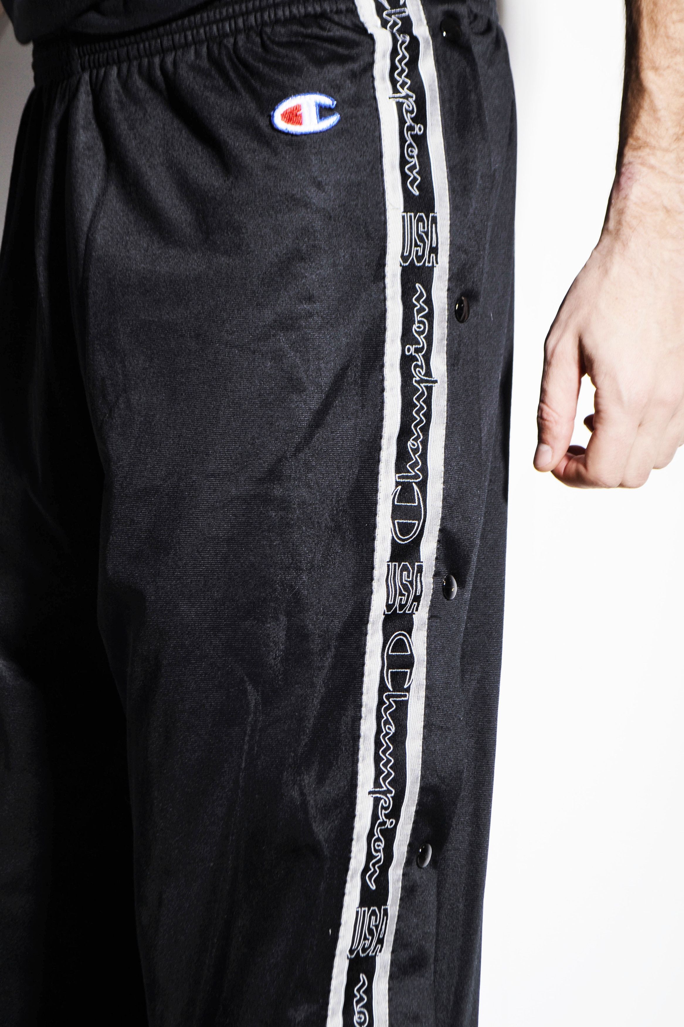 Champion Vintage CHAMPION 90s snap tear away track pants jogger men Grailed