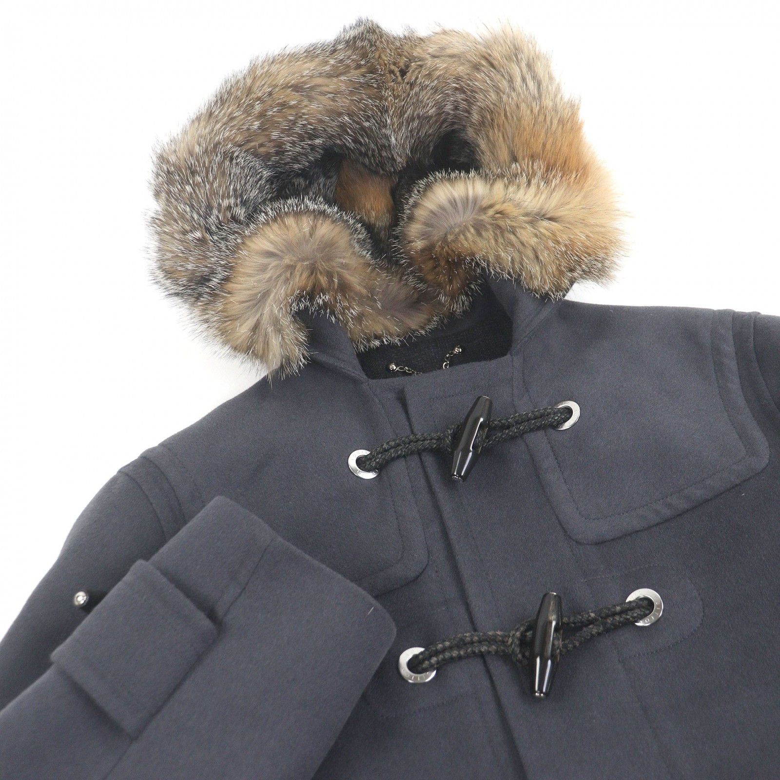 Louis Vuitton Louis Vuitton Louis Vuitton Duffel Wool Fox Fur Coat Textile Outerwear DUTY FREE for USA Size ONE SIZE - 2 Thumbnail