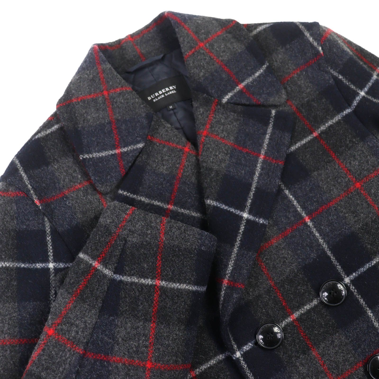 Burberry Burberry Burberry Black Label Check Pattern Logo Button Wool Coat Textile Outerwear DUTY FREE for USA Size ONE SIZE - 3 Thumbnail