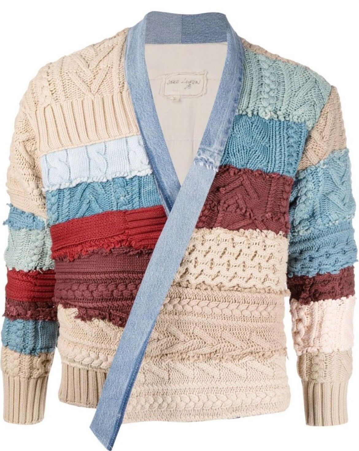 Greg Lauren greg lauren patchwork design cardigan jacket Size US M / EU 48-50 / 2 - 5 Thumbnail