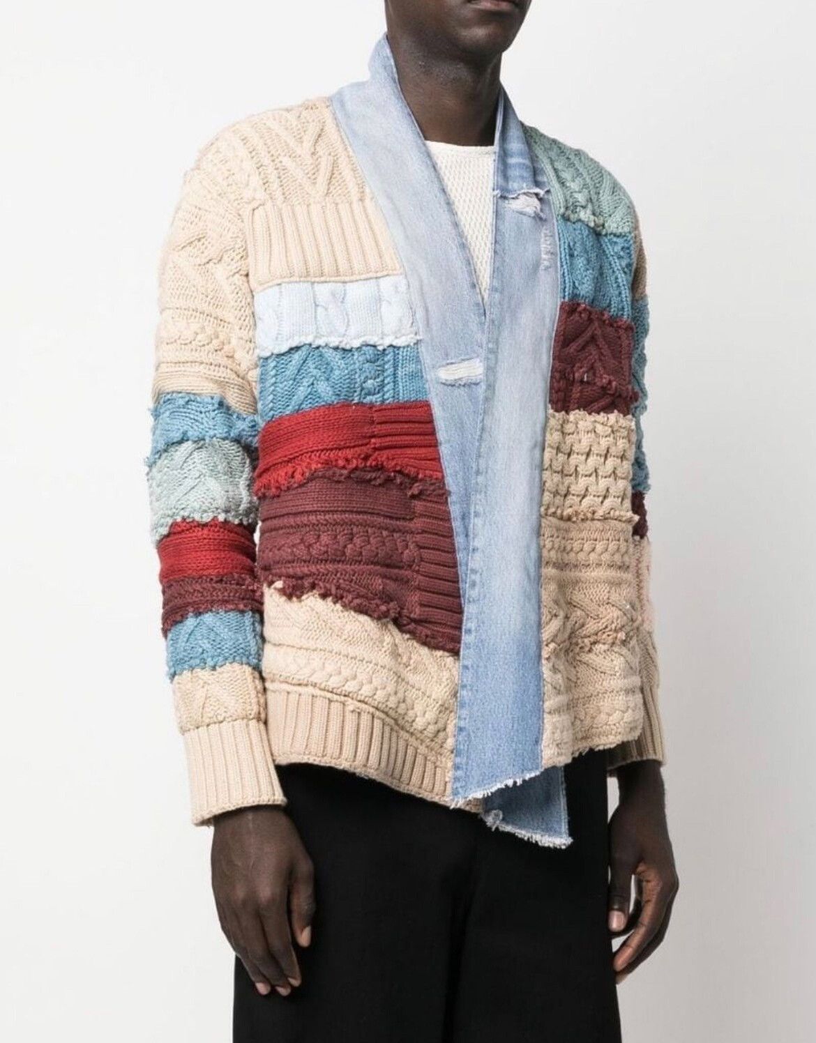 Greg Lauren greg lauren patchwork design cardigan jacket Size US M / EU 48-50 / 2 - 2 Thumbnail
