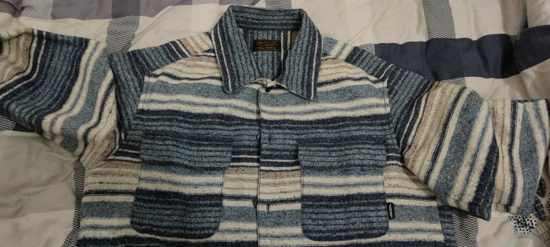 Neighborhood striped long sleeve shirt in blue color Size US S / EU 44-46 / 1 - 2 Thumbnail