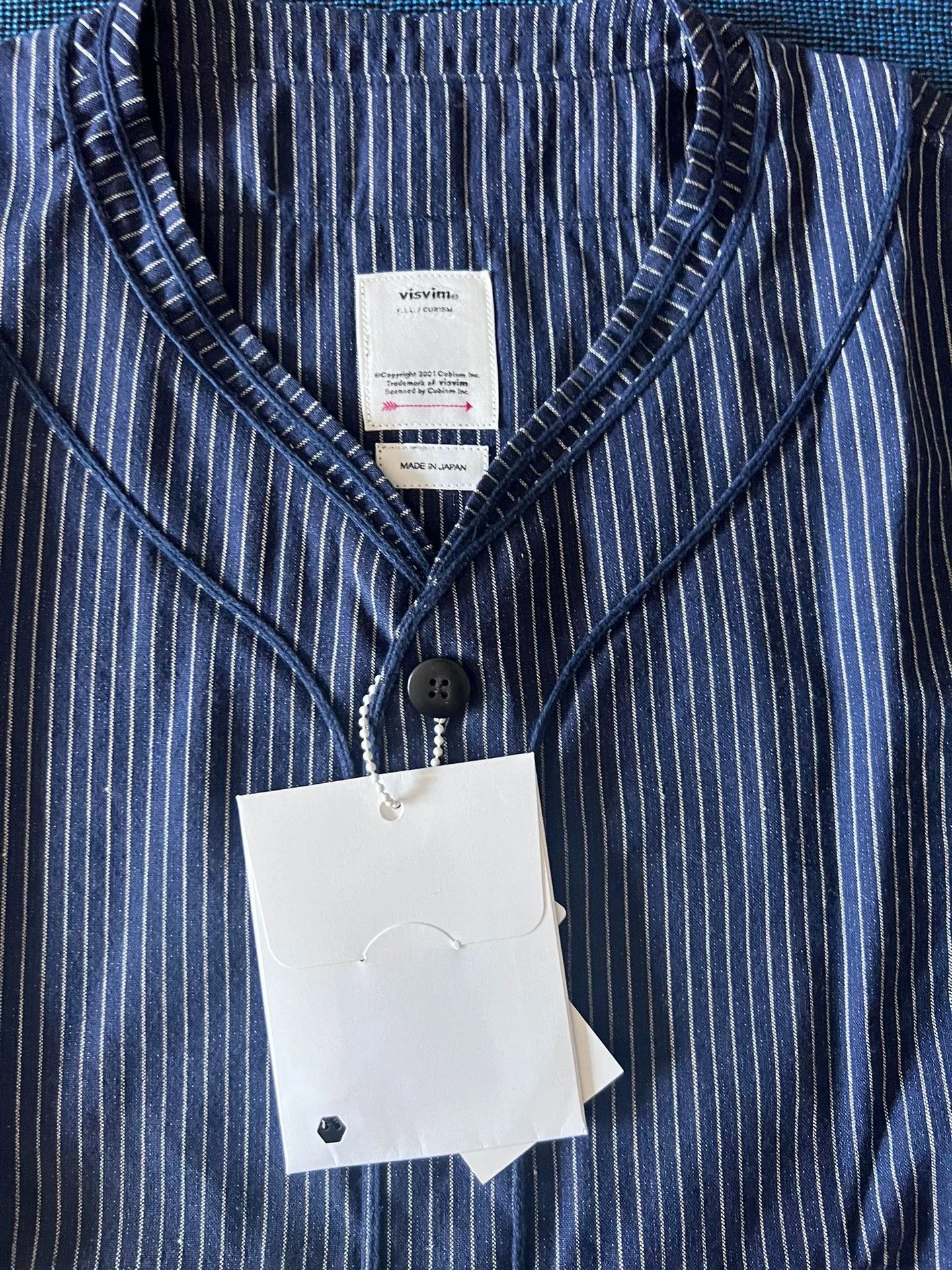Visvim visvim dugout shirt in navy stripes Size US M / EU 48-50 / 2 - 2 Thumbnail
