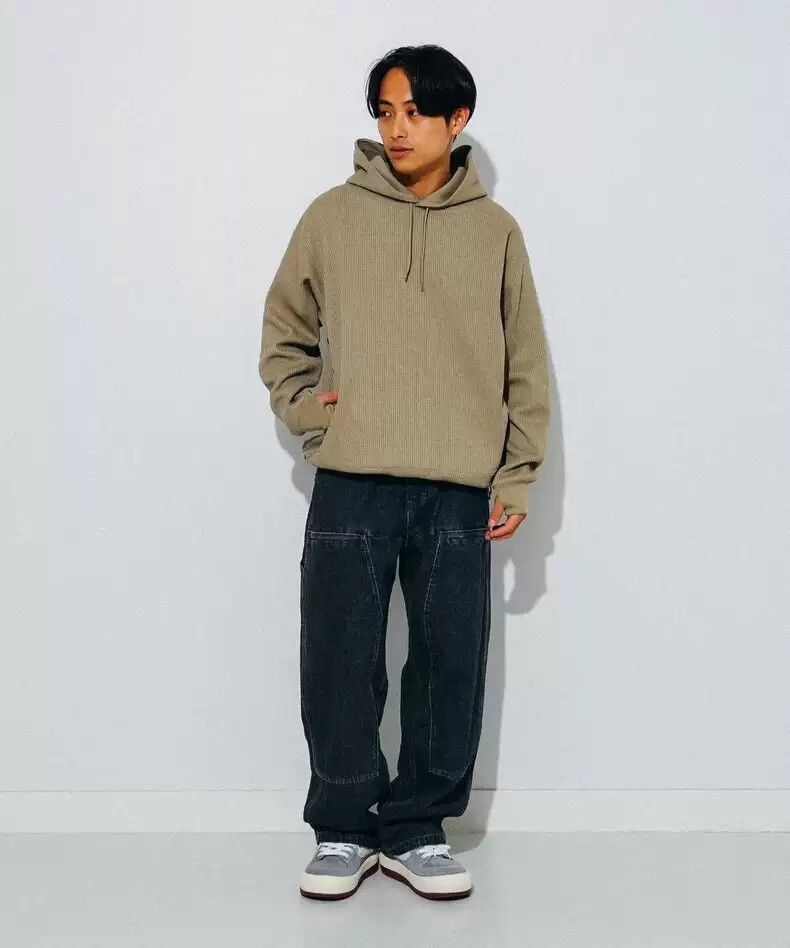 Beams Japan sage hooded functional sweatshirt with drawstring Size US XL / EU 56 / 4 - 8 Thumbnail