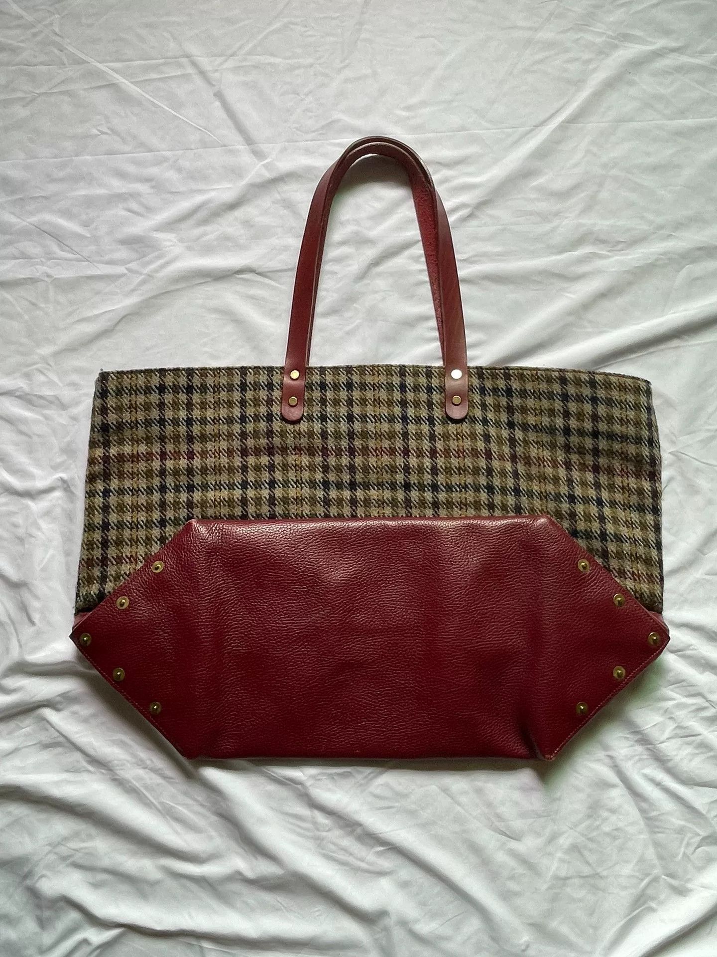 Undercover harris tweed tote bag with leather base Size ONE SIZE - 2 Thumbnail