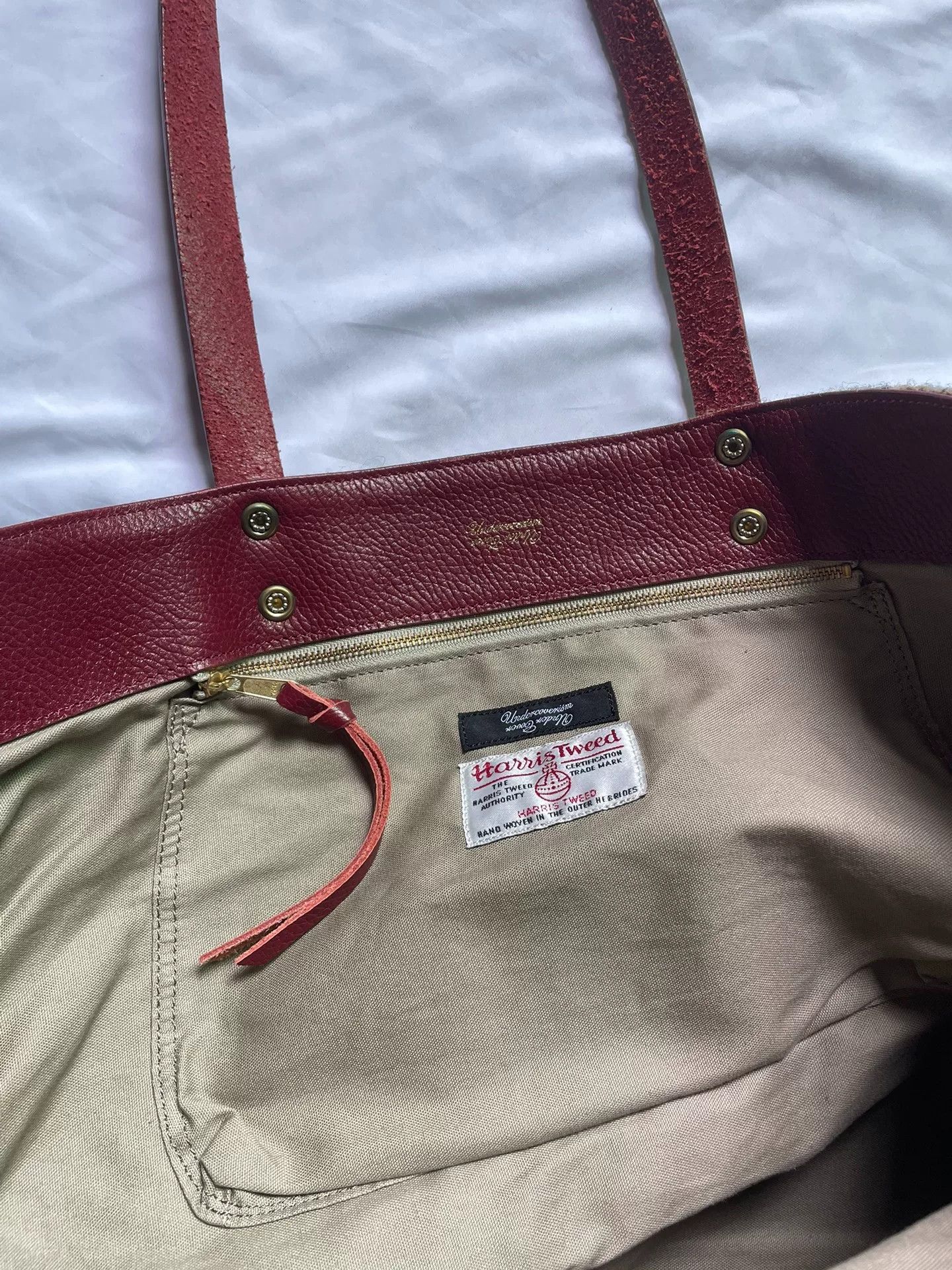 Undercover harris tweed tote bag with leather base Size ONE SIZE - 3 Thumbnail