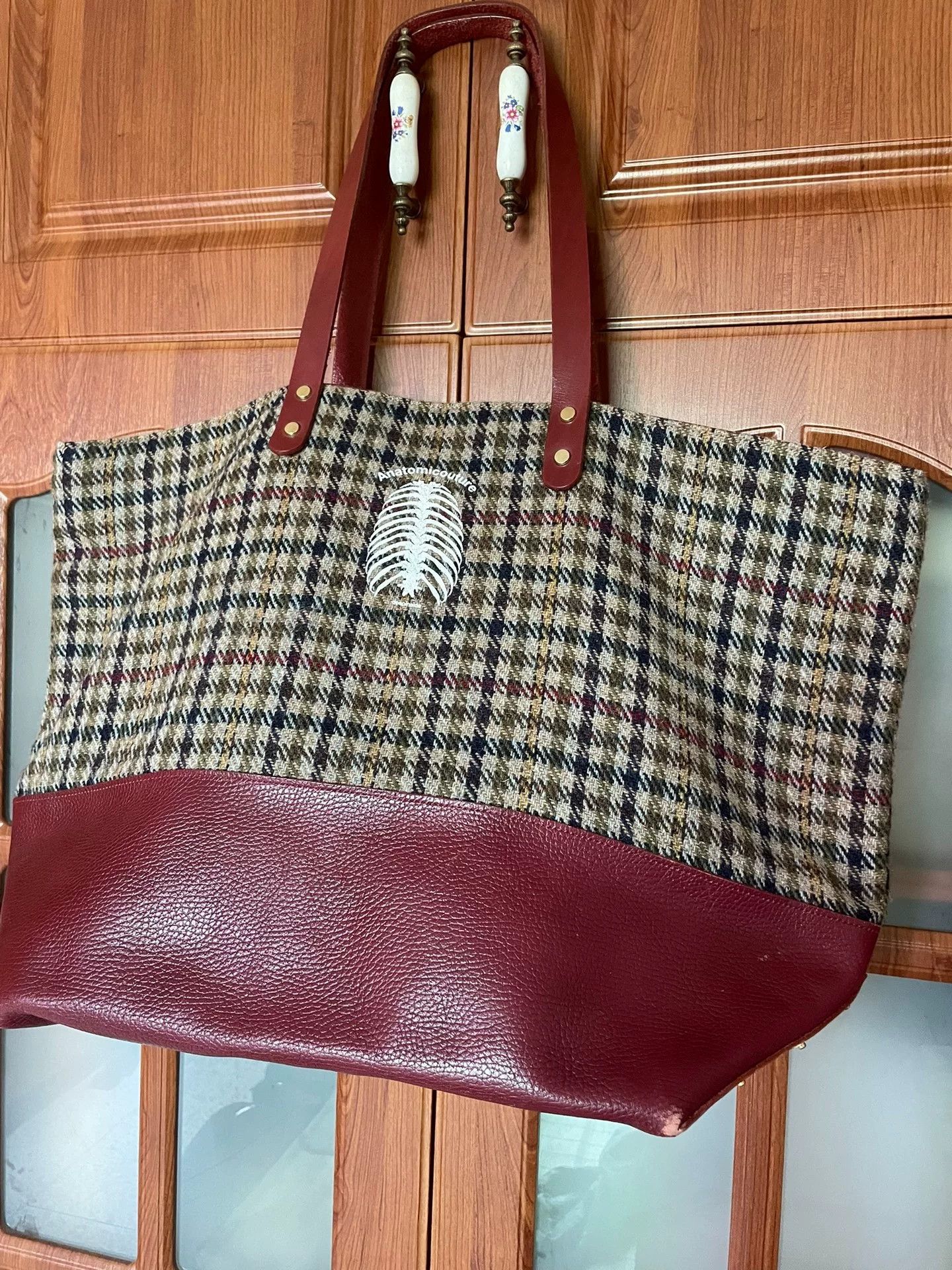 Undercover harris tweed tote bag with leather base Size ONE SIZE - 6 Thumbnail