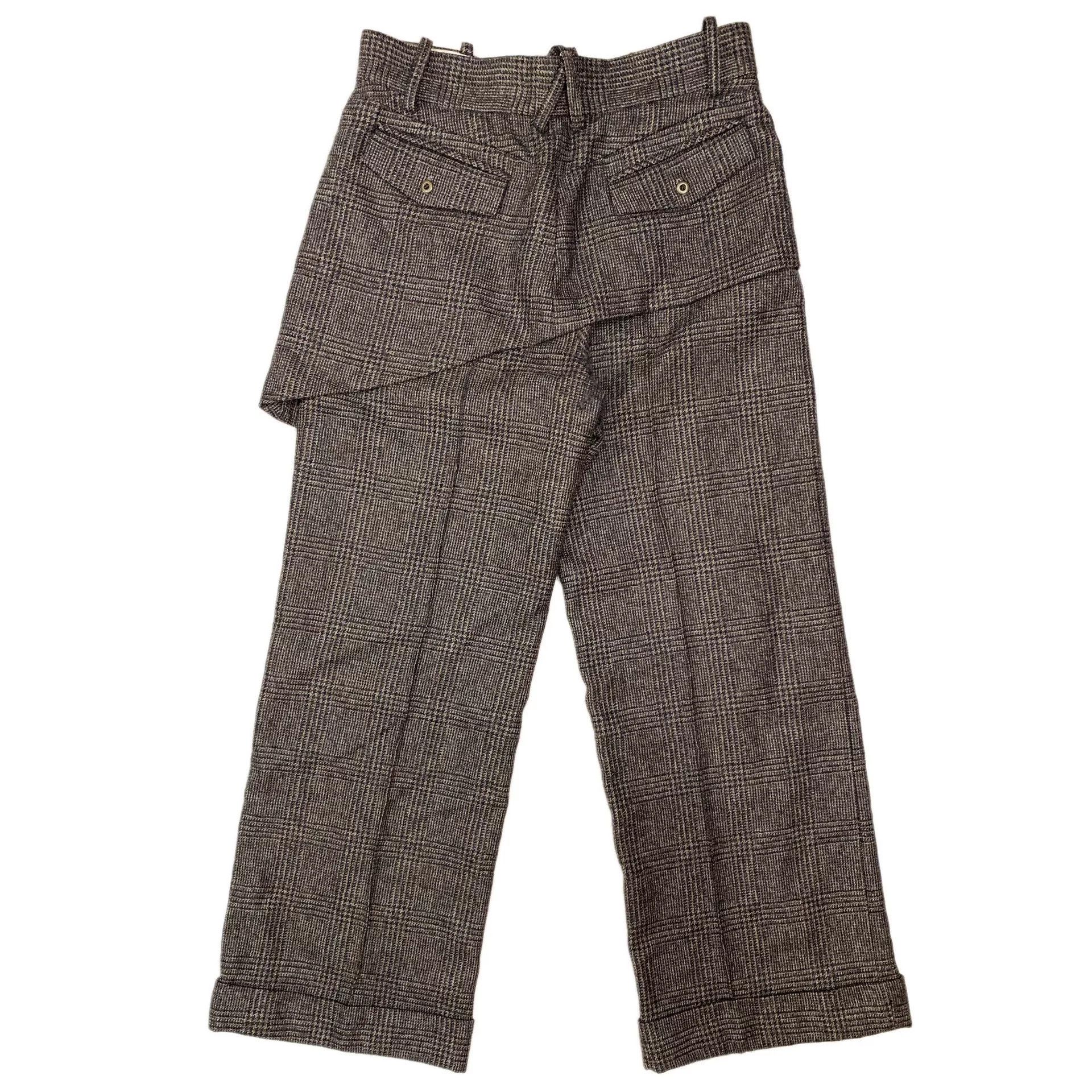 Kazuki Kuraishi unique houndstooth pattern wool long pants Size 28" / US 6 / IT 42 - 4 Thumbnail