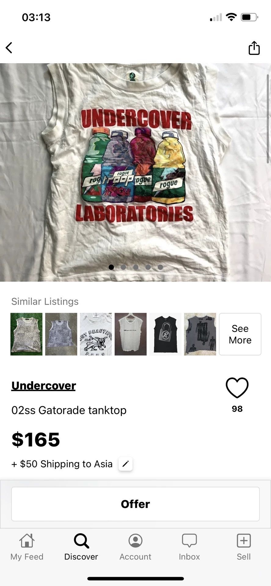 Undercover undercover laboratories graphic tank top Size US S / EU 44-46 / 1 - 2 Thumbnail