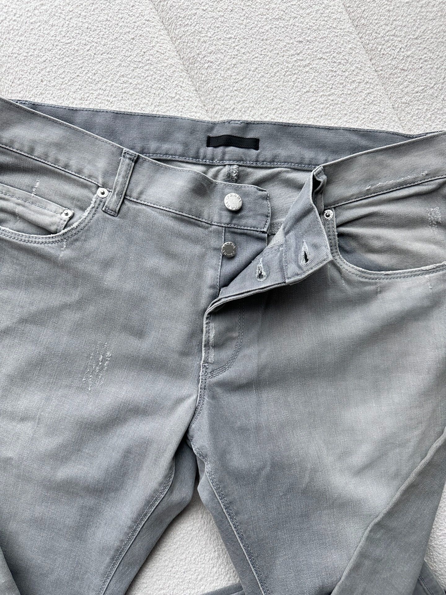 Prada Prada Casual Gray Denim Pants for Men Size US 35 - 5 Thumbnail