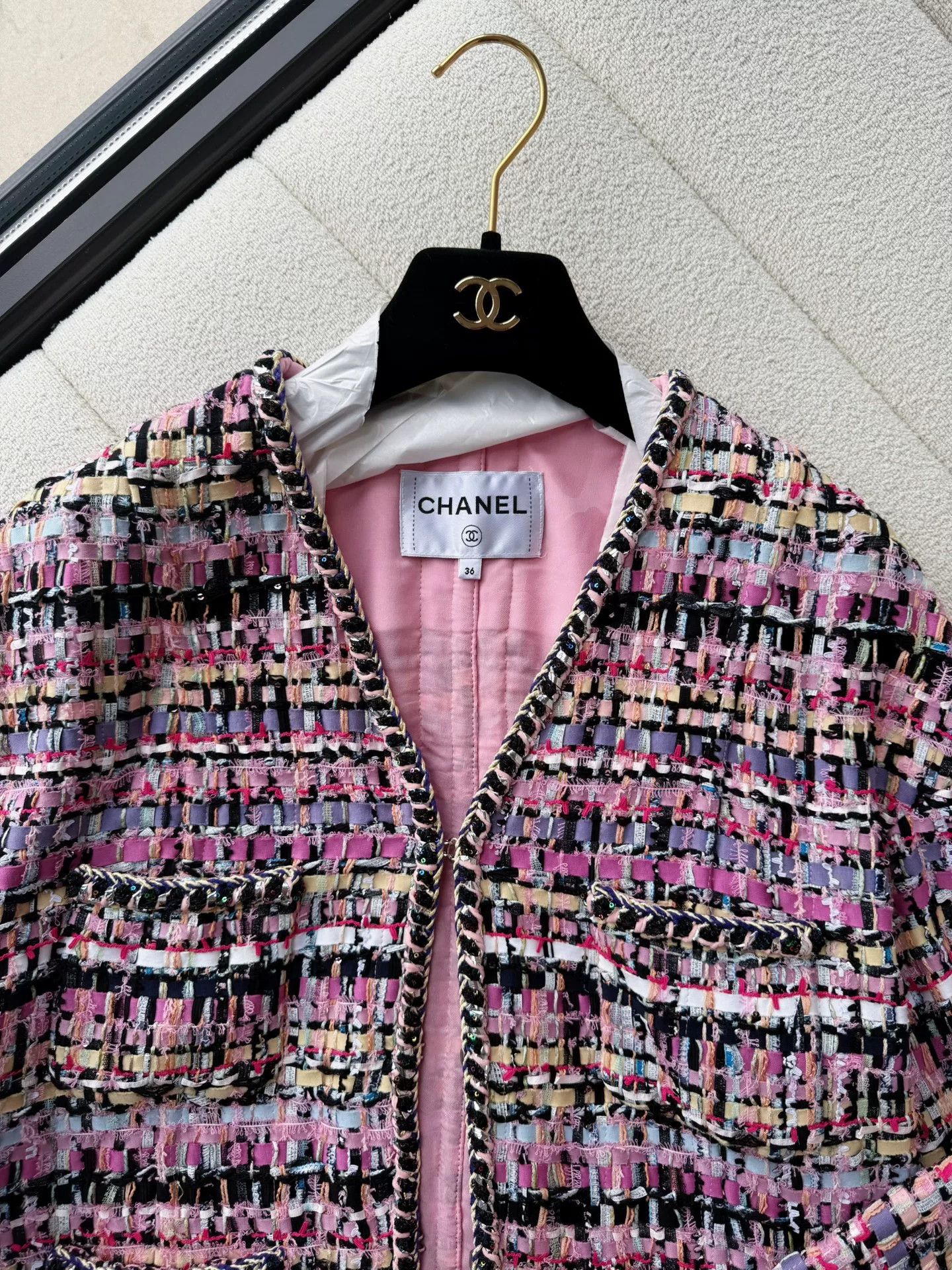 Chanel pink woven Chanel jacket Size S / US 4 / IT 40 - 6 Thumbnail