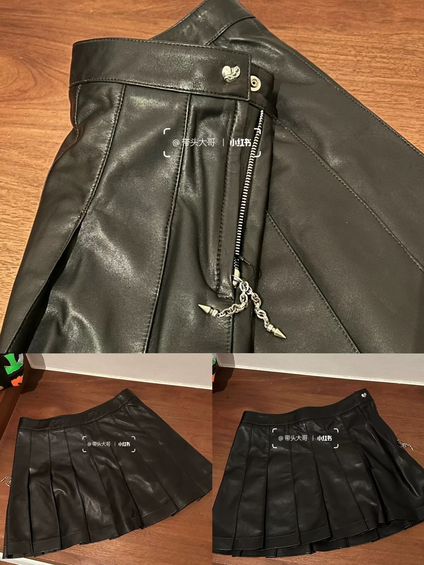 Chrome Hearts chrome hearts black pleated leather skirt Size 26" / US 2 / IT 38 - 9 Thumbnail