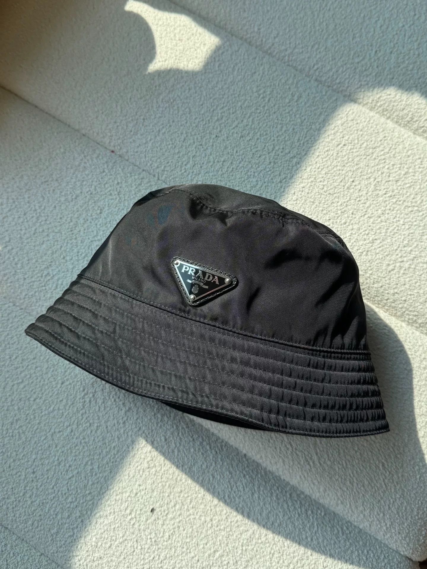 Prada prada black nylon bucket hat size medium Size ONE SIZE - 2 Thumbnail