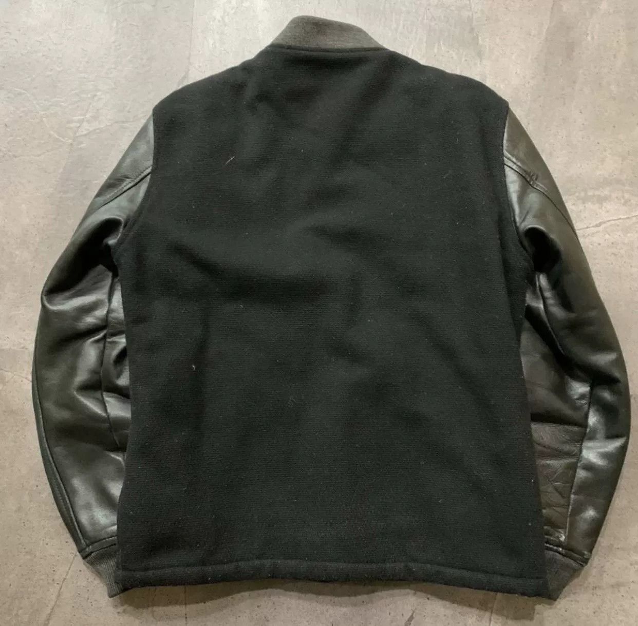 The Flat Head black wool leather baseball jacket Size US M / EU 48-50 / 2 - 5 Thumbnail