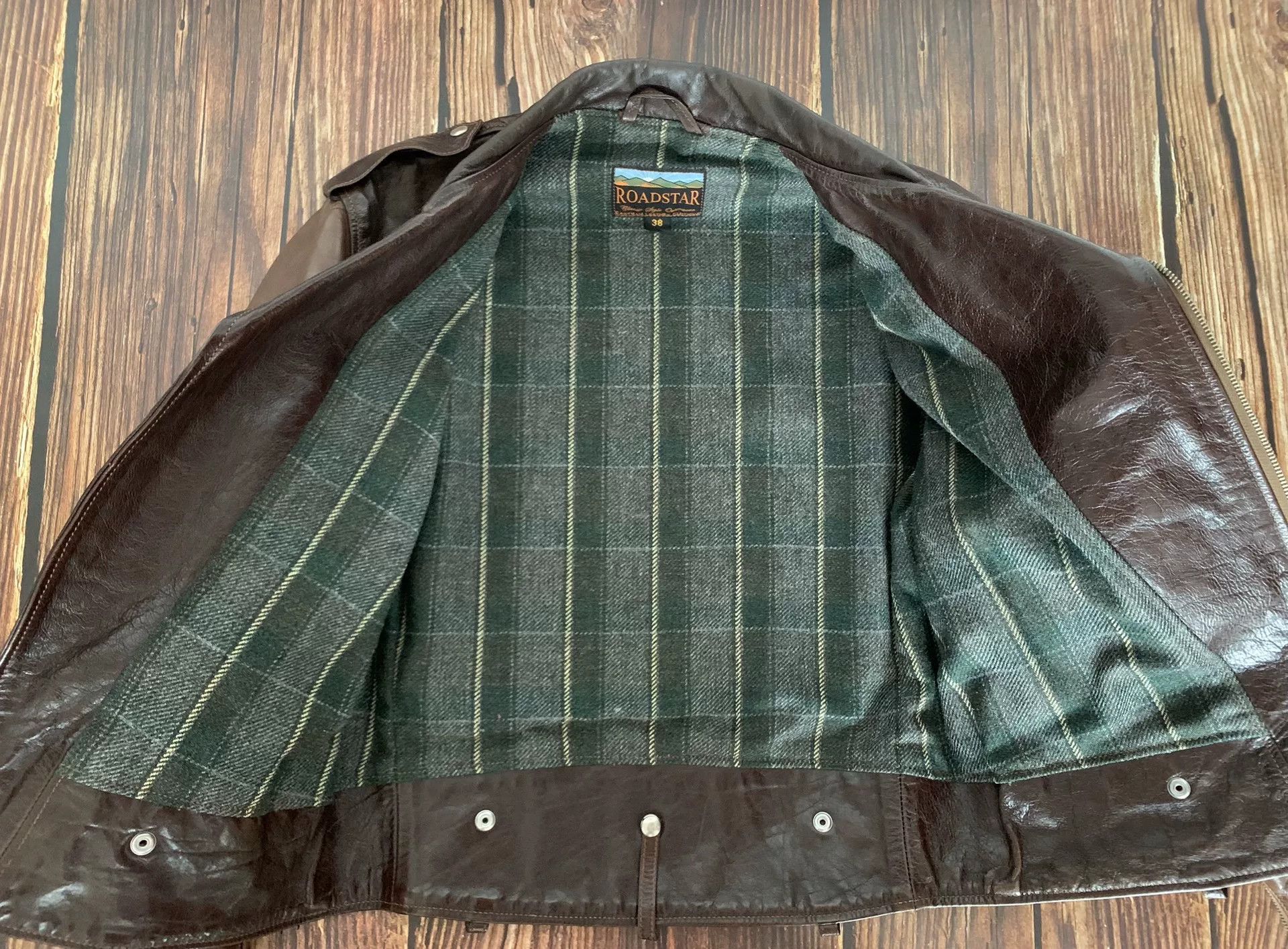 Eastman Leather Clothing brown leather motorcycle jacket with pockets Size US M / EU 48-50 / 2 - 5 Thumbnail