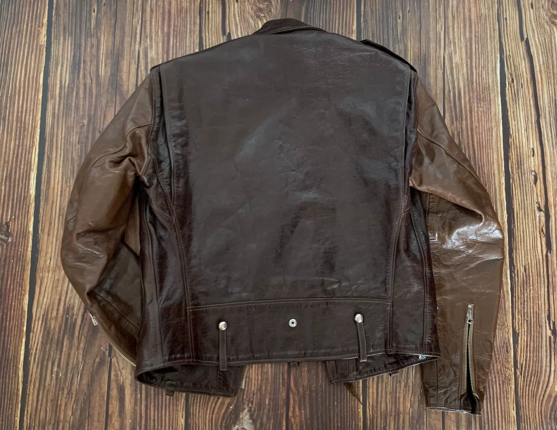Eastman Leather Clothing brown leather motorcycle jacket with pockets Size US M / EU 48-50 / 2 - 3 Thumbnail