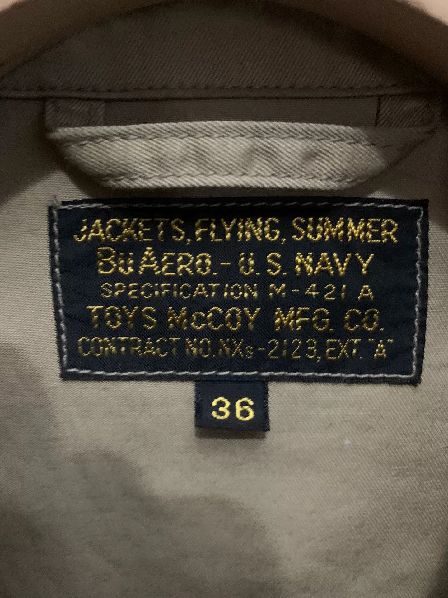 TOYS McCOY toys McCoy M-421A Military Jacket in Khaki Size US M / EU 48-50 / 2 - 6 Thumbnail