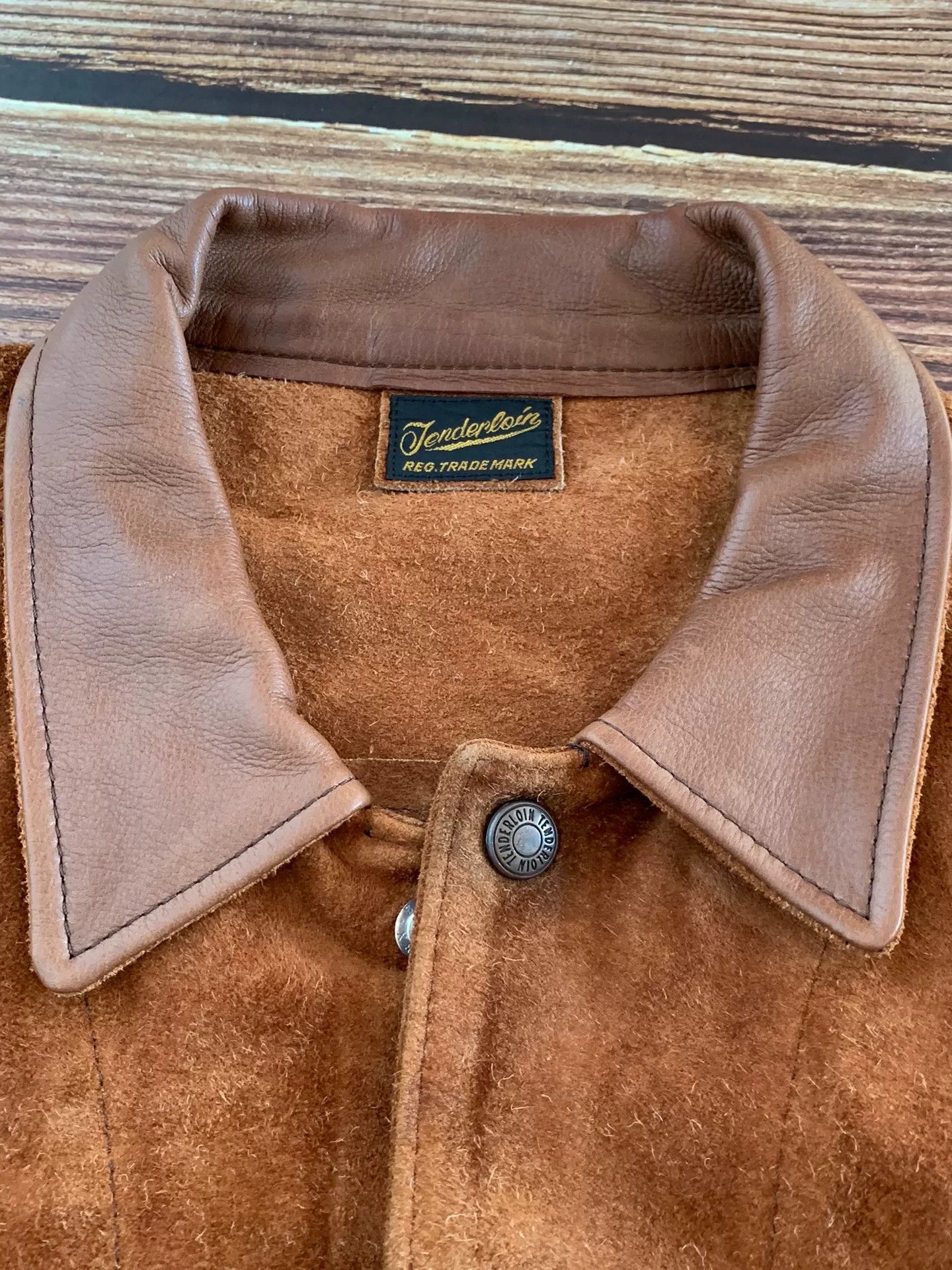 Tenderloin suede jacket with button front and collar Size US M / EU 48-50 / 2 - 2 Thumbnail