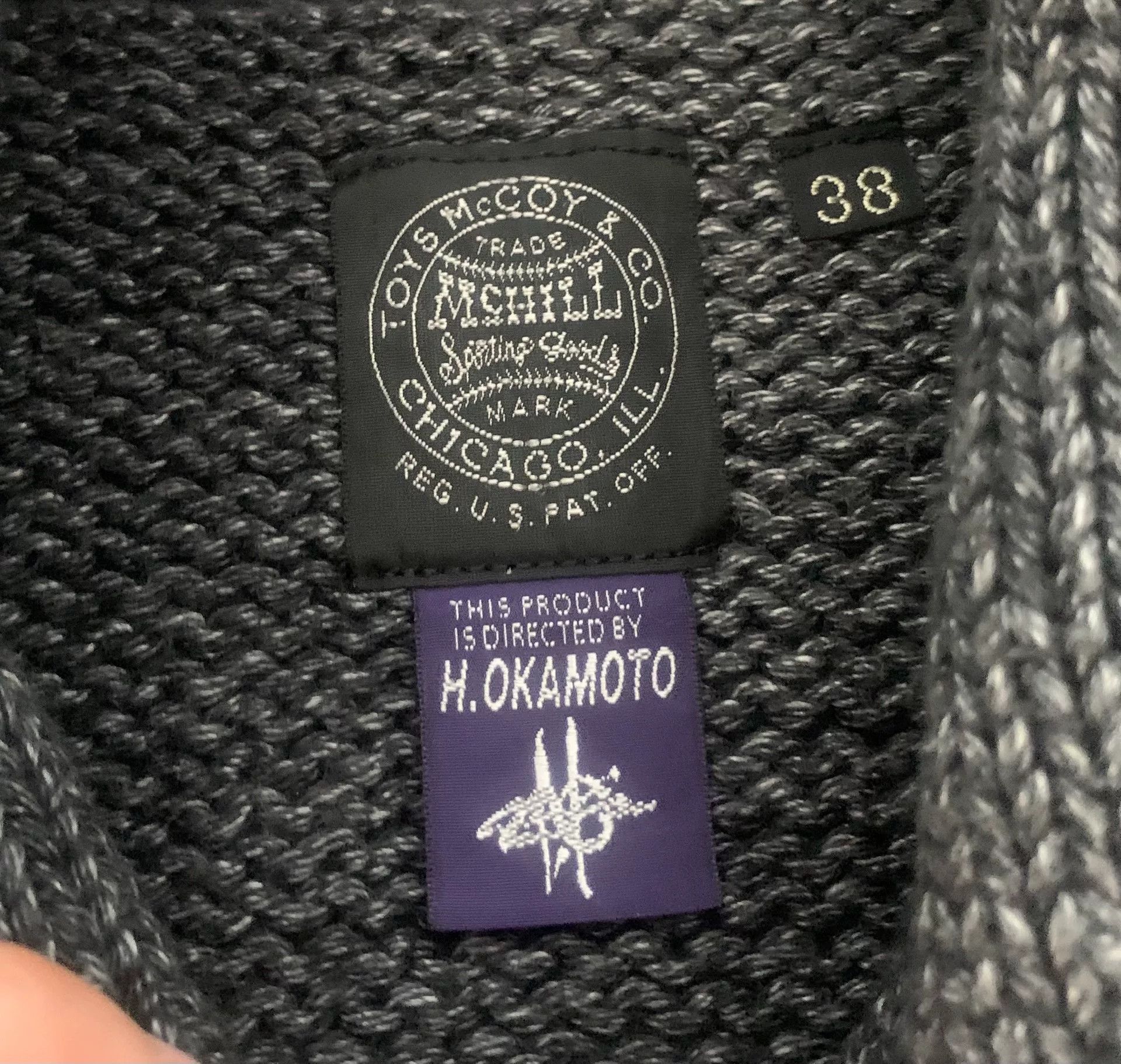 TOYS McCOY navy blue cardigan with large patch Size US M / EU 48-50 / 2 - 6 Thumbnail