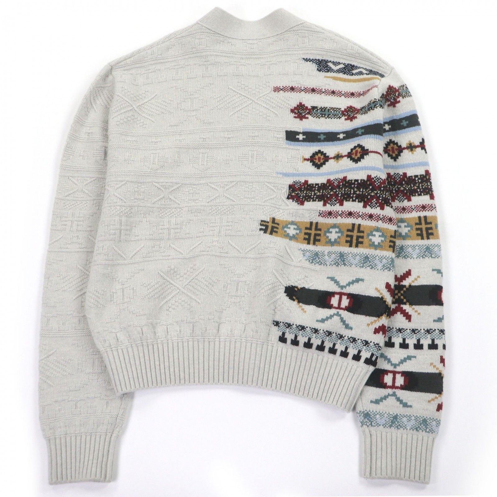 Hermes Hermes Hermes Chimayo Ortega Pattern Wool Cardigan M Textile Tops DUTY FREE for USA Size ONE SIZE - 3 Thumbnail