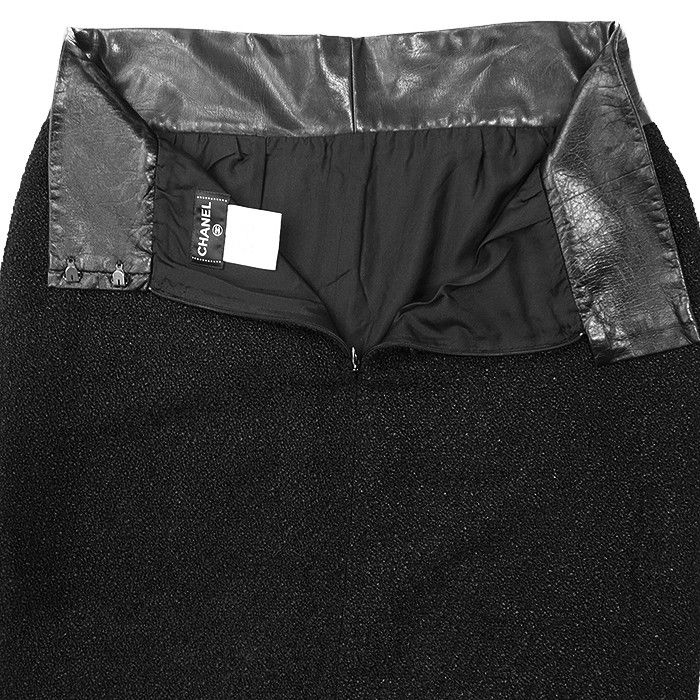Chanel Chanel Chanel Tweed Cotton Silk Blend Calf Leather Skirt Textile Skirts P50723 DUTY FREE for USA Size ONE SIZE - 7 Thumbnail