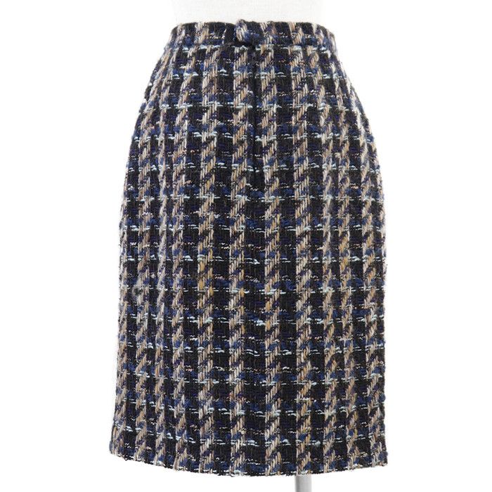 Chanel Chanel Chanel Wool Tweed Houndstooth Skirt Textile Skirts 20662 DUTY FREE for USA Size ONE SIZE - 4 Thumbnail