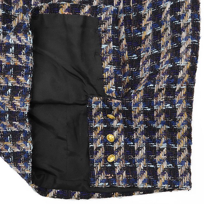 Chanel Chanel Chanel Wool Tweed Houndstooth Skirt Textile Skirts 20662 DUTY FREE for USA Size ONE SIZE - 11 Thumbnail