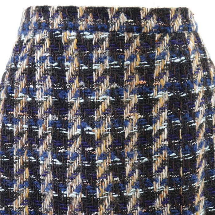 Chanel Chanel Chanel Wool Tweed Houndstooth Skirt Textile Skirts 20662 DUTY FREE for USA Size ONE SIZE - 2 Thumbnail