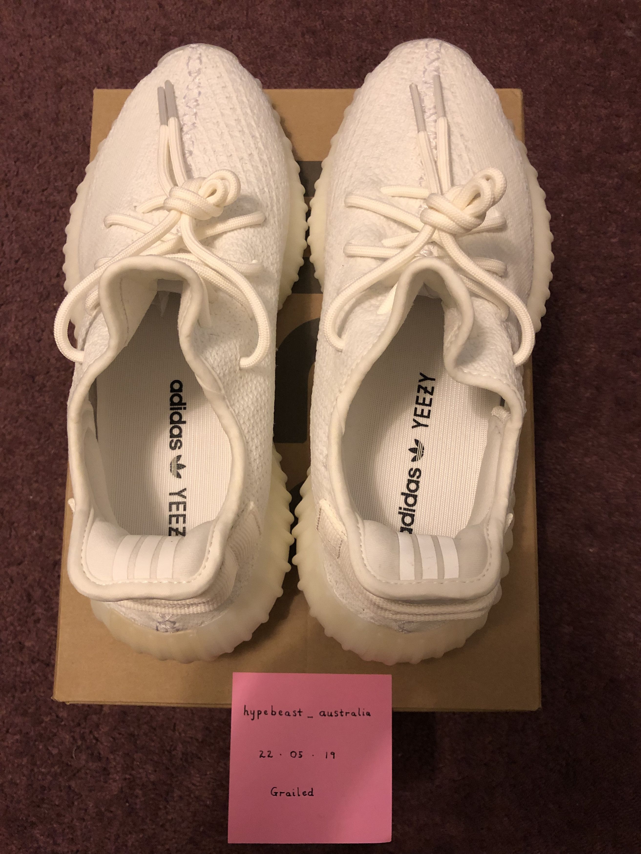 Yeezy x adidas Cream Cotton Knit Fabric Boost 350 V2 Triple White