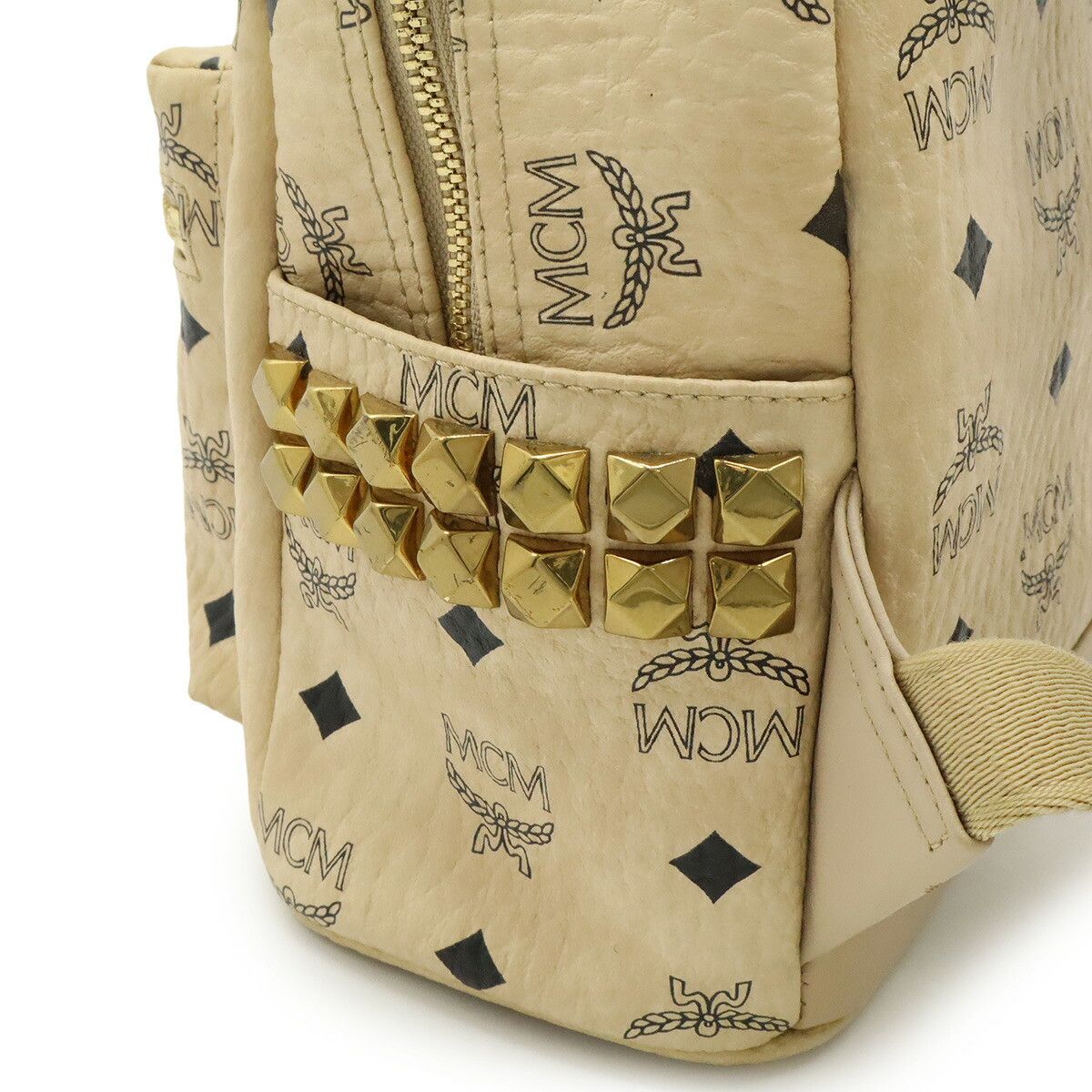 MCM MCM MCM Visetos Coated Canvas Backpack Leather Backpack MMK6SVE41IG001 DUTY FREE for USA Size ONE SIZE - 8 Thumbnail