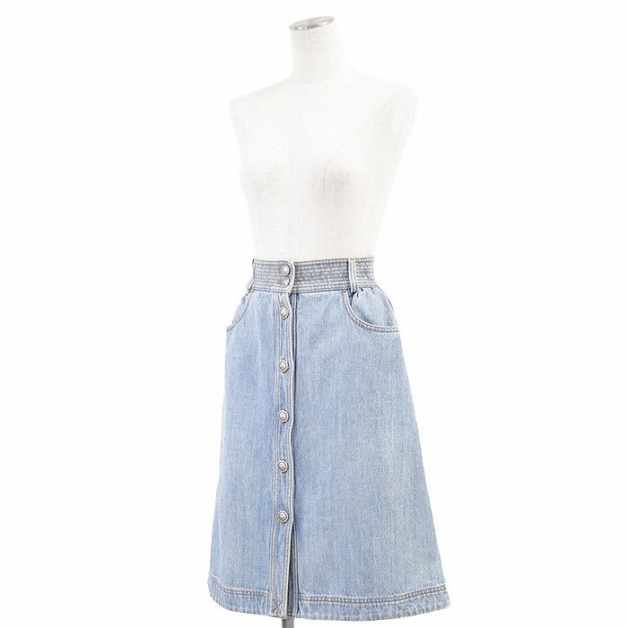 Chanel Chanel Chanel Metiers d'Art Paris-Dallas Denim Skirt Textile Skirts P49386 DUTY FREE for USA Size ONE SIZE - 4 Thumbnail