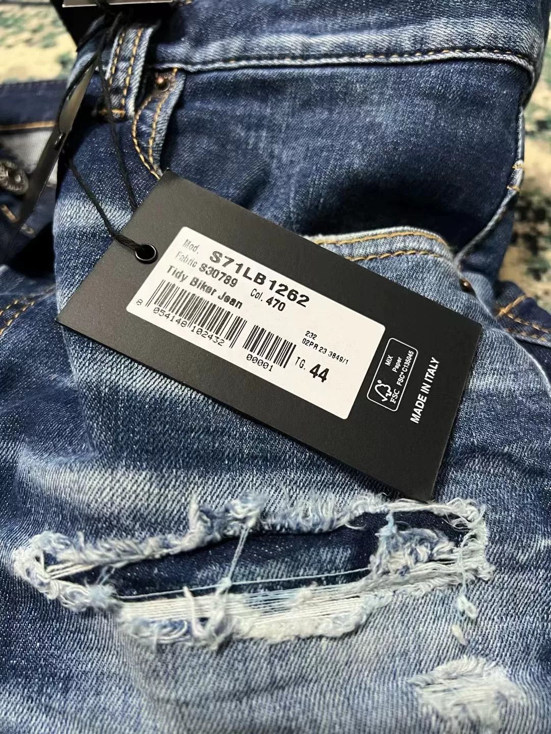 Dsquared2 stylish blue biker patch jeans Size US 31 - 9 Thumbnail