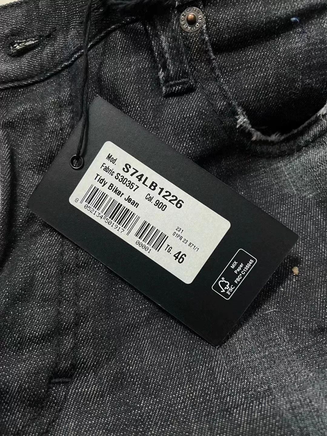 Dsquared2 dsquared2 black gray washed biker jeans Size US 31 - 7 Thumbnail