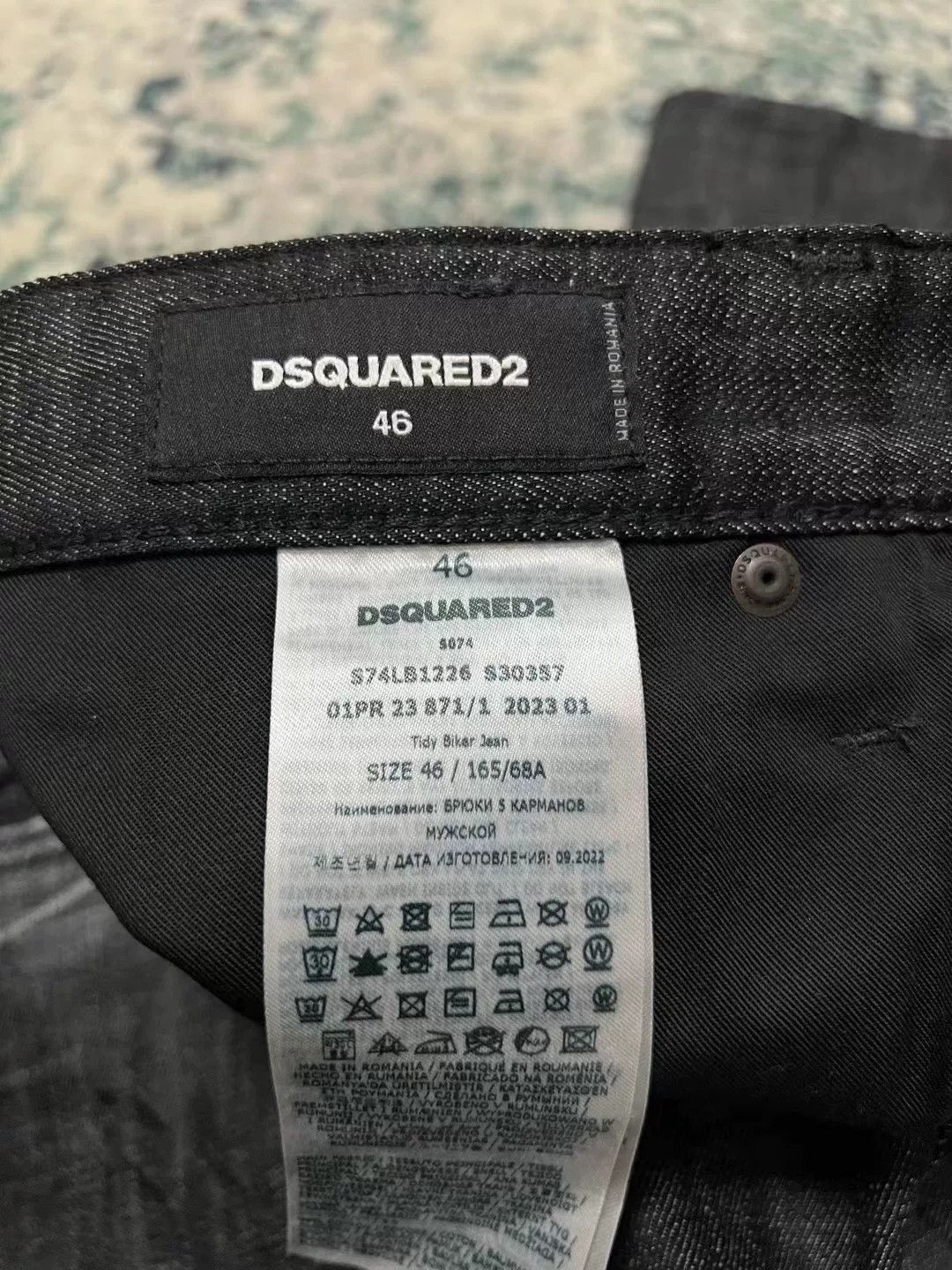 Dsquared2 dsquared2 black gray washed biker jeans Size US 31 - 6 Thumbnail