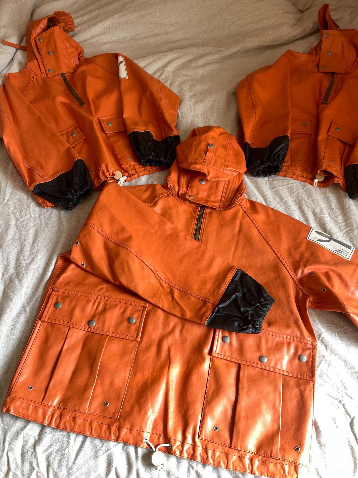 orange waterproof windbreaker from nigel cabourn