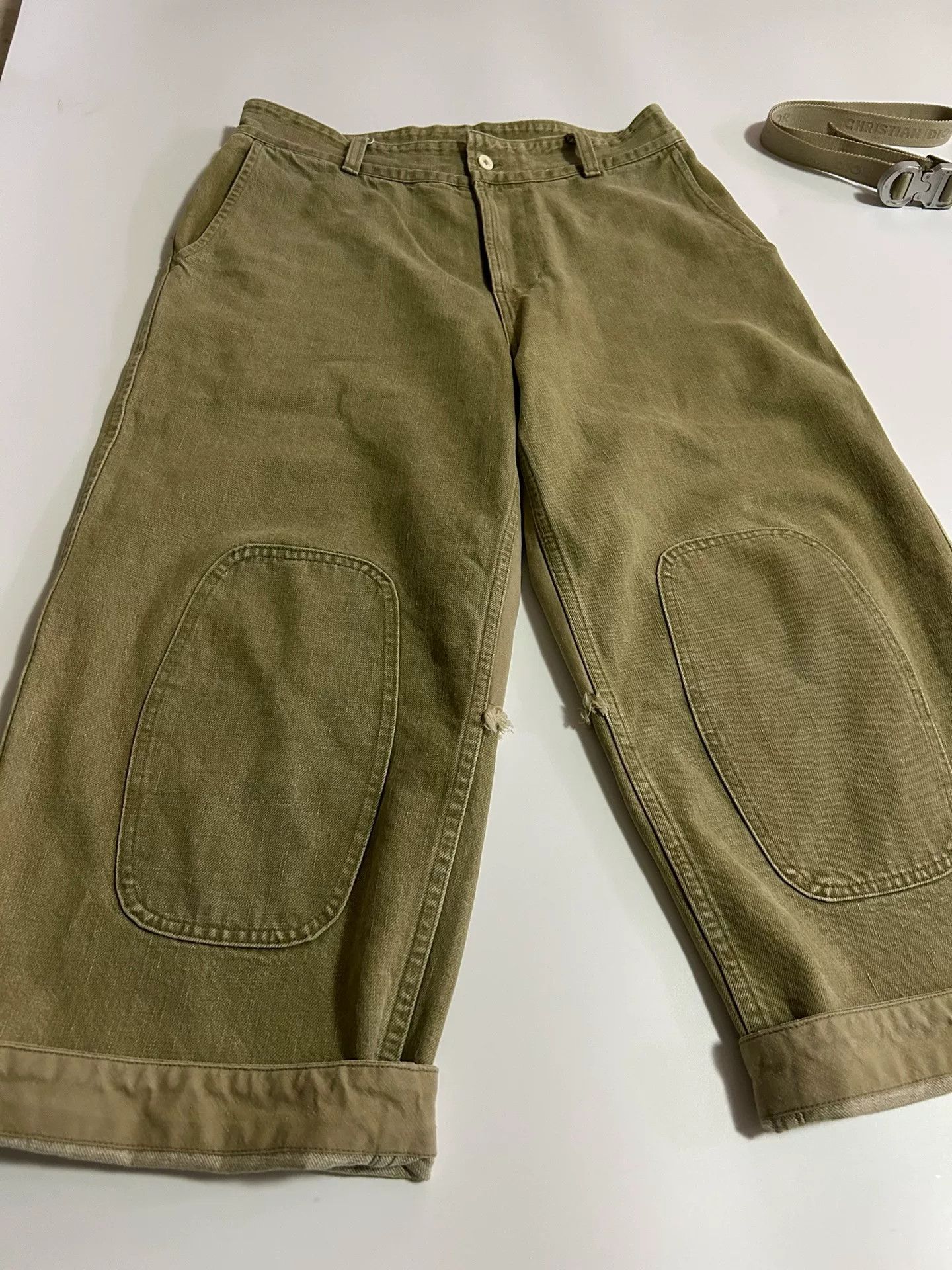 Porter Classic olive green relaxed fit denim pants Size US 28 / EU 44 - 3 Thumbnail
