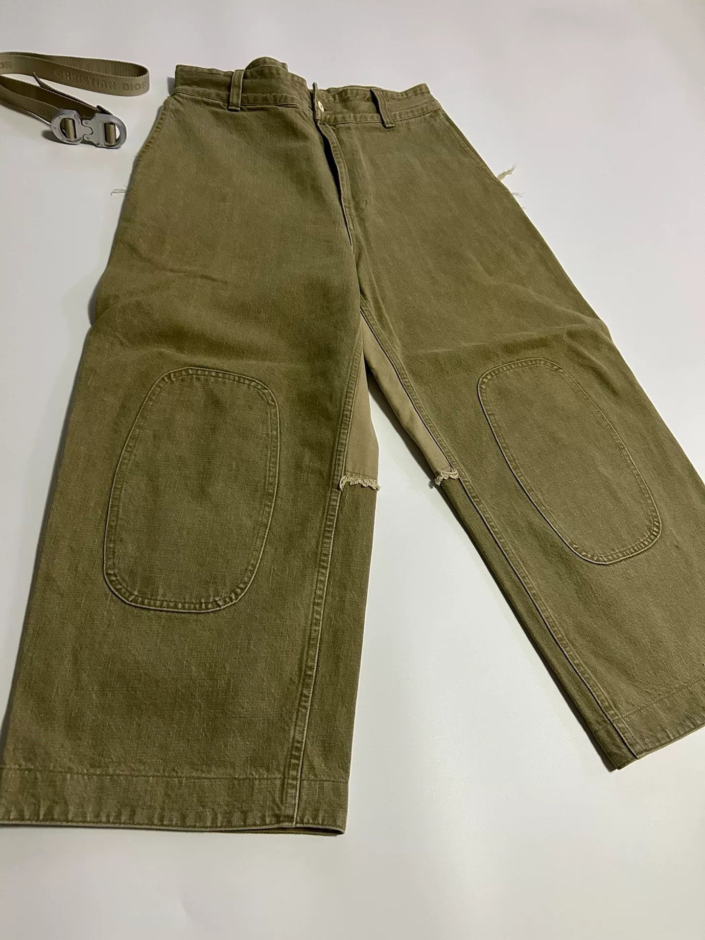 Porter Classic olive green relaxed fit denim pants Size US 28 / EU 44 - 6 Thumbnail