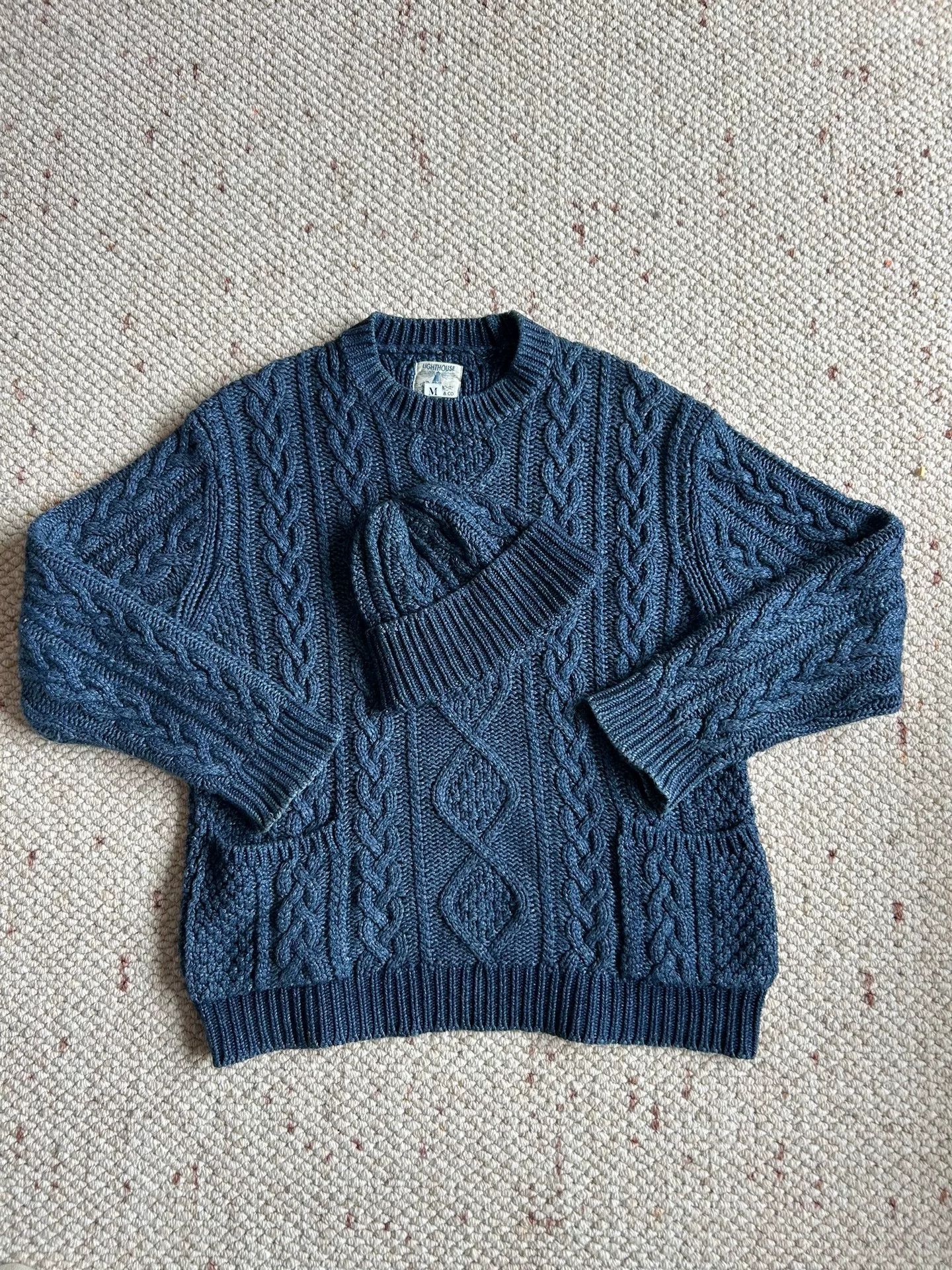 The Real McCoy's indigo aran crewneck sweater and hat set Size US M / EU 48-50 / 2 - 3 Thumbnail
