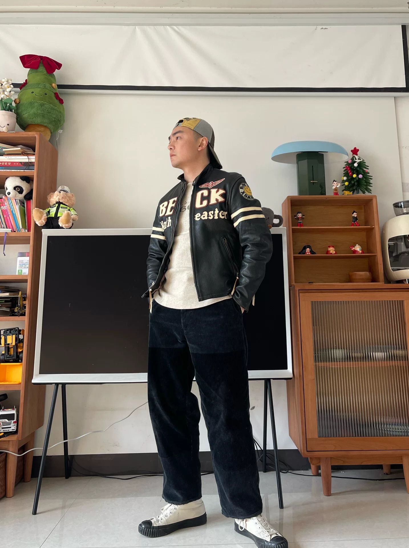 TOYS McCOY beck666 motorcycle leather jacket with smiley patches Size US L / EU 52-54 / 3 - 4 Thumbnail