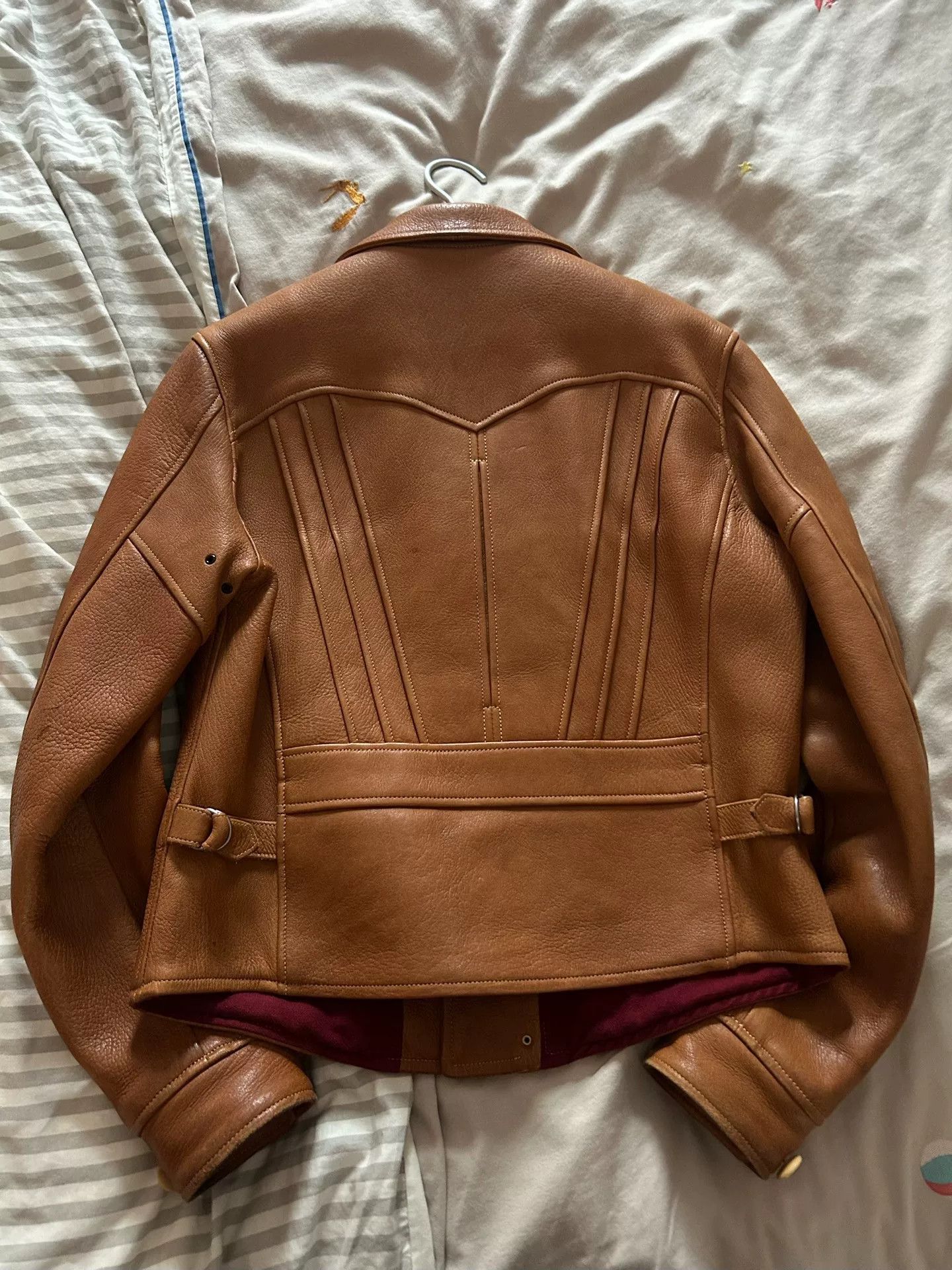 Freewheelers sunset orange leather biker jacket Size US M / EU 48-50 / 2 - 4 Thumbnail
